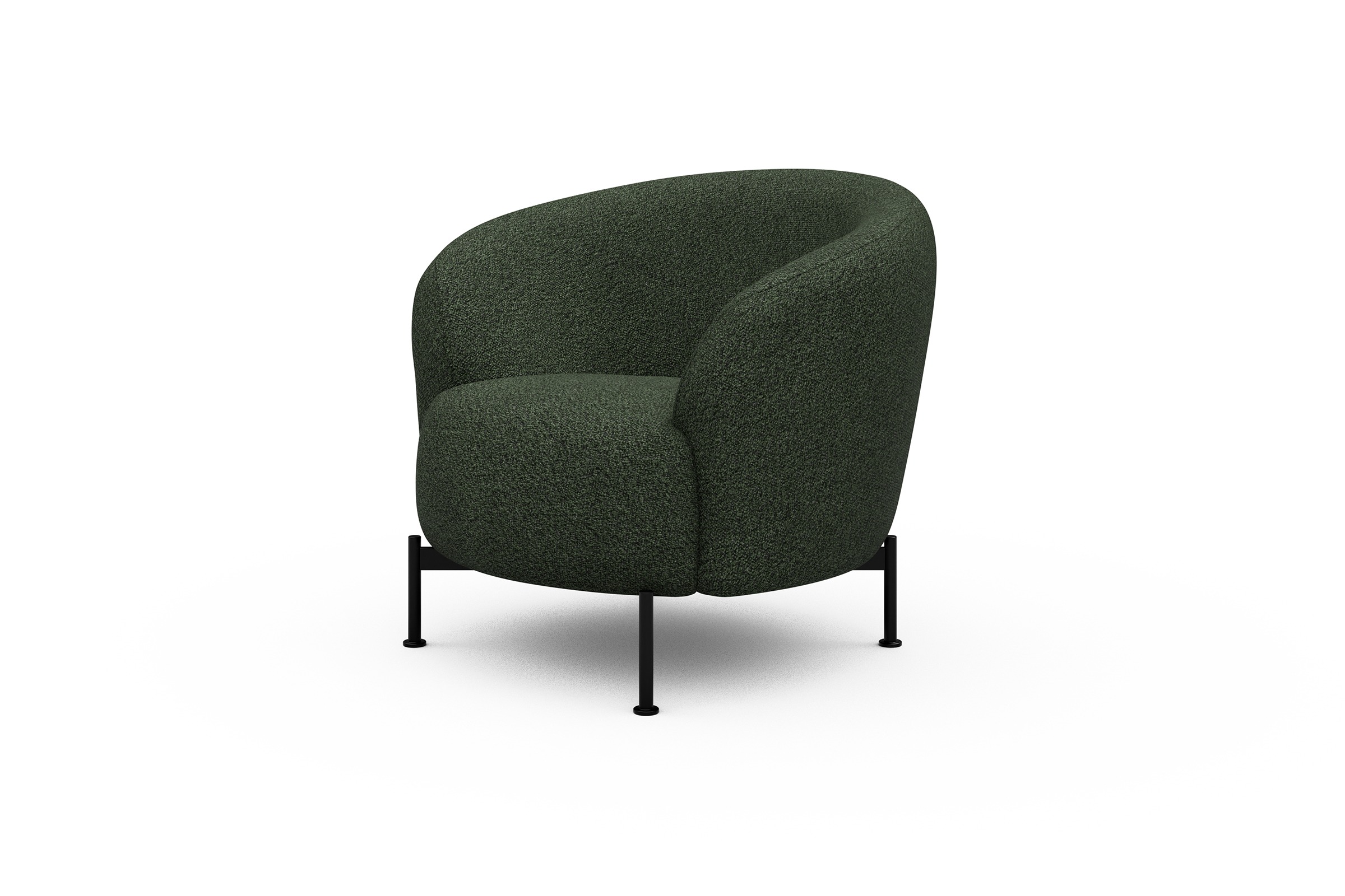 Sessel Ronda X-Metallgestell Schwarz Vanora-Deep-Green