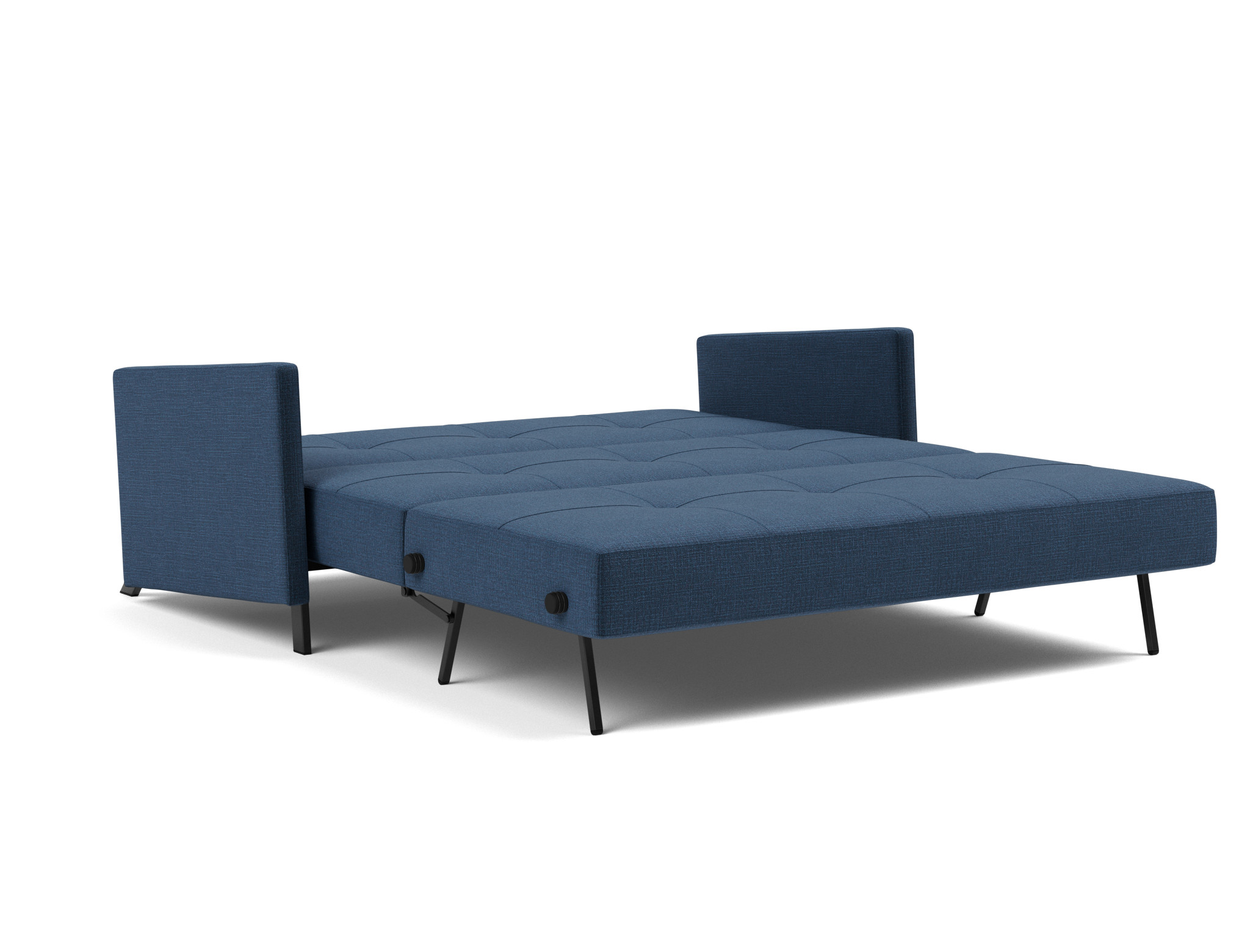 Schlafsofa Cubed mit Armlehnen 160 Chenille Esina 414-Indigo-Blue