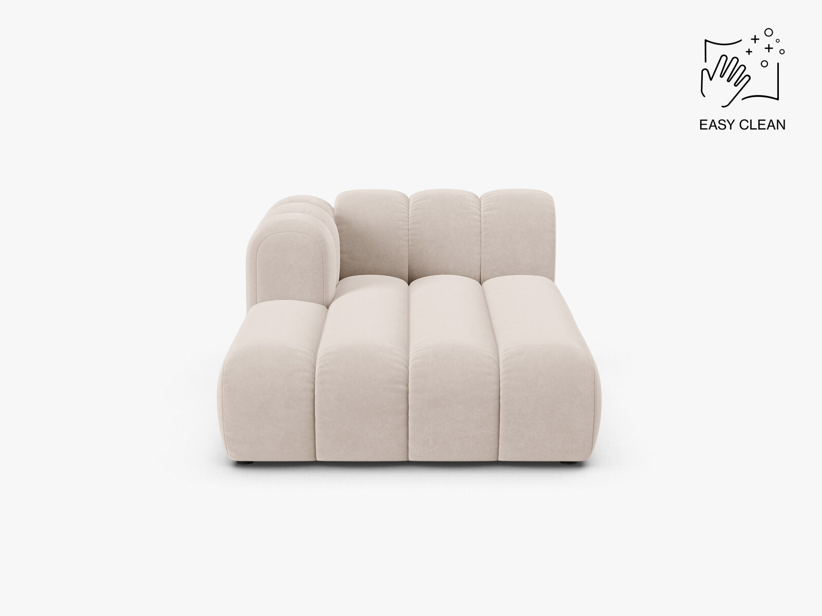 Micadoni Recamiere Lupine 2-Sitzer Samt Venus Helles Beige Links