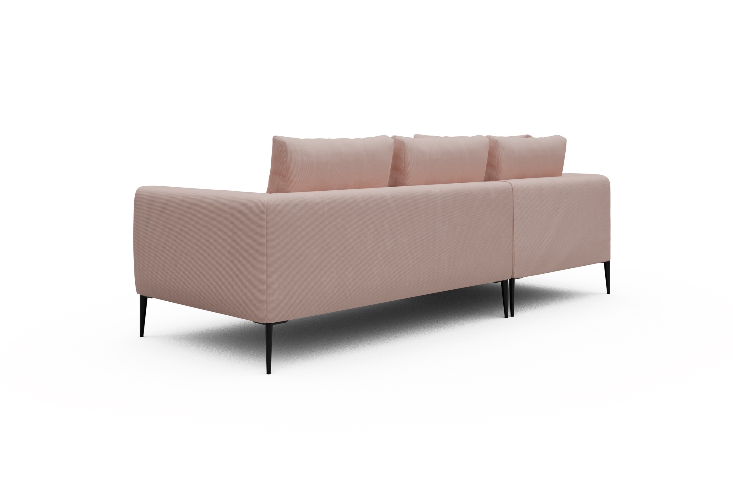Ecksofa Paul Relax-Ecke links mit 2-Sitzer Cordufine-Blush