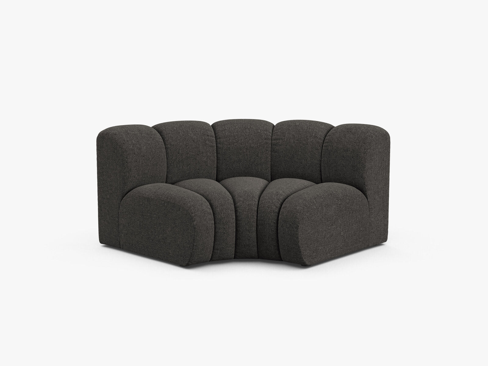 Micadoni rundes Eckmodul Lupine Chenille Eden Dunkelgrau