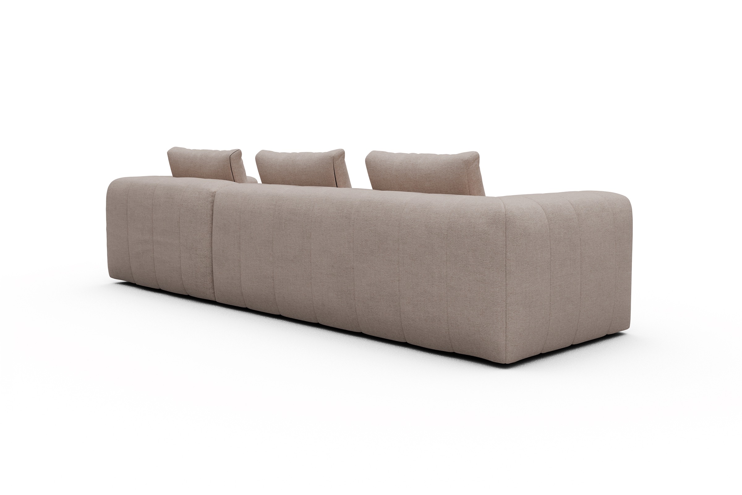 Ecksofa Hugo 2,5-Sitzer Armlehne links mit Chaiselongue Weda-Sand