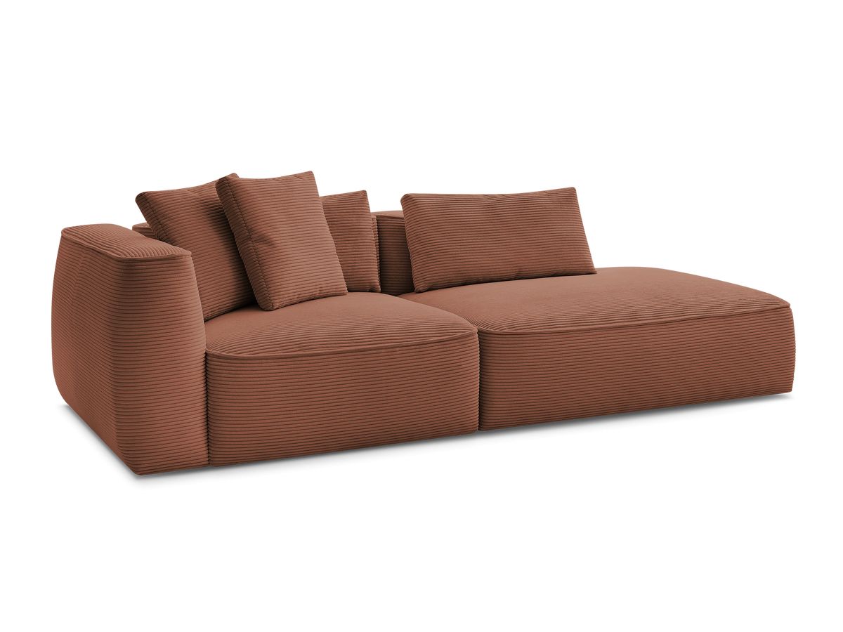 Bobochic Leopold Sofa 3-Sitzer Cordsamt Orange Armlehne links