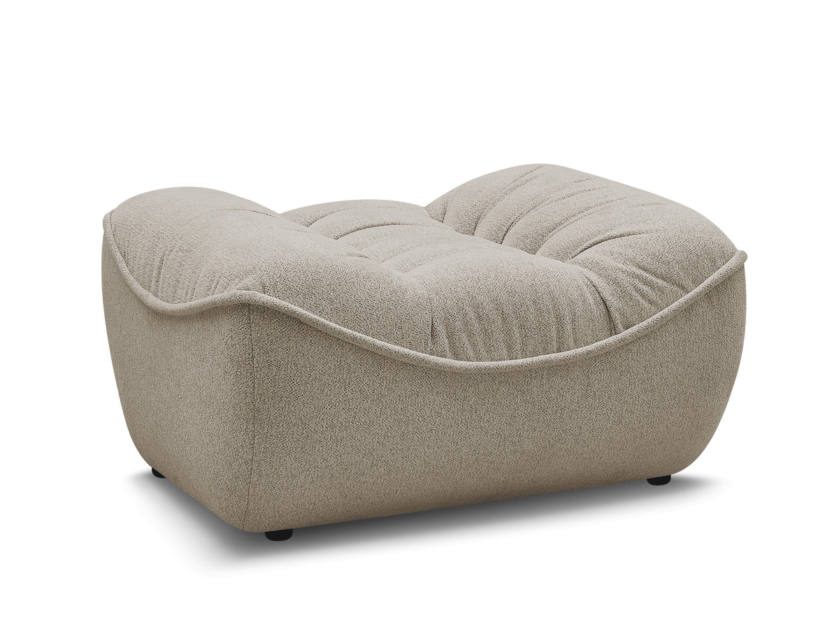 Bobochic Serena Pouf Melange-Stoff Taupe