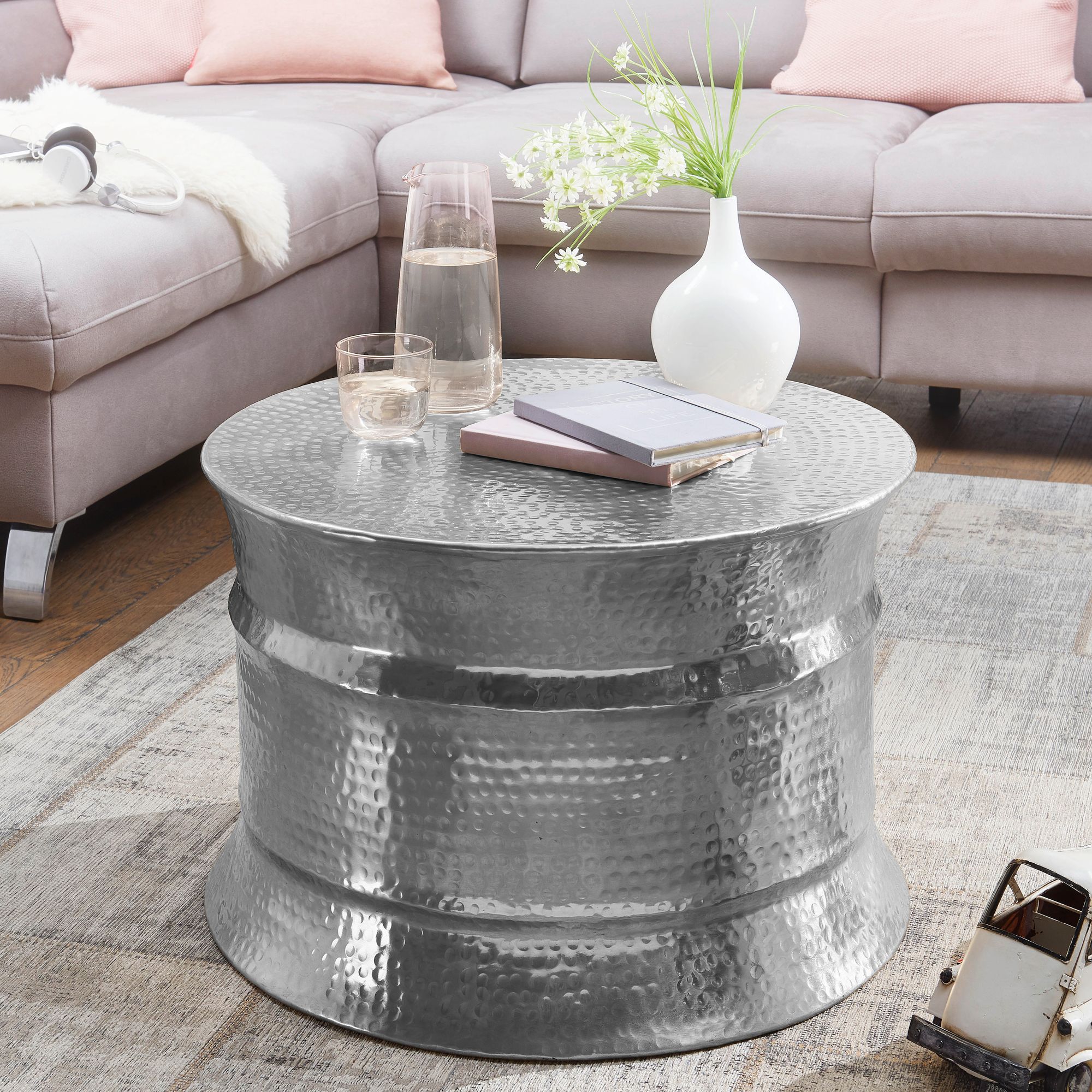 Couchtisch Rorvik Aluminium Silber Ø 62 × H 41 cm