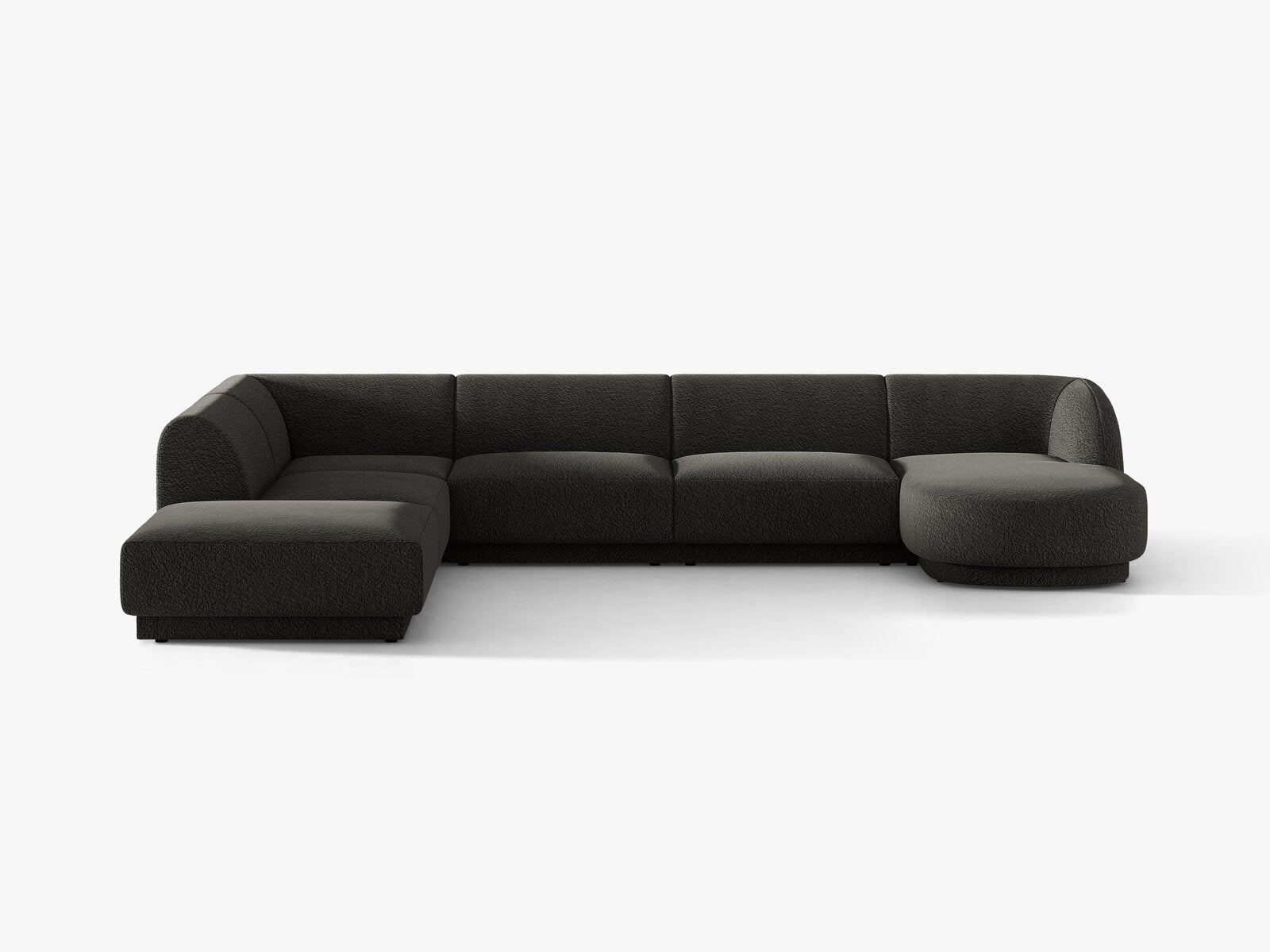 Micadoni Panorama-Ecksofa Miley 6-Sitzer Boucle Baloo Braun Links