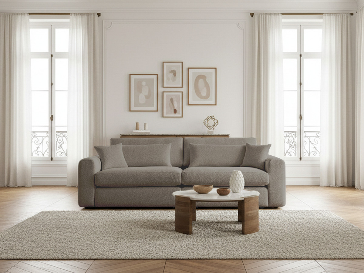 Bobochic Belmont Sofa 2-Sitzer Bouclé-Stoff Taupe