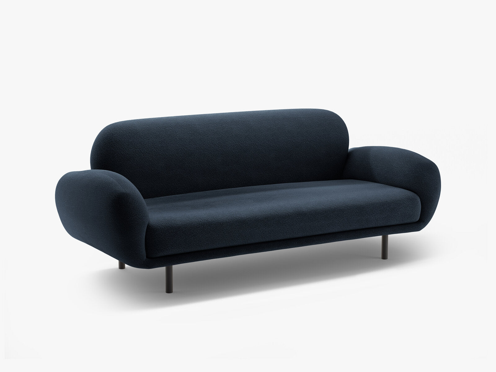 Micadoni Sofa Poppy 2-Sitzer große Version Boucle Baloo Dunkelblau