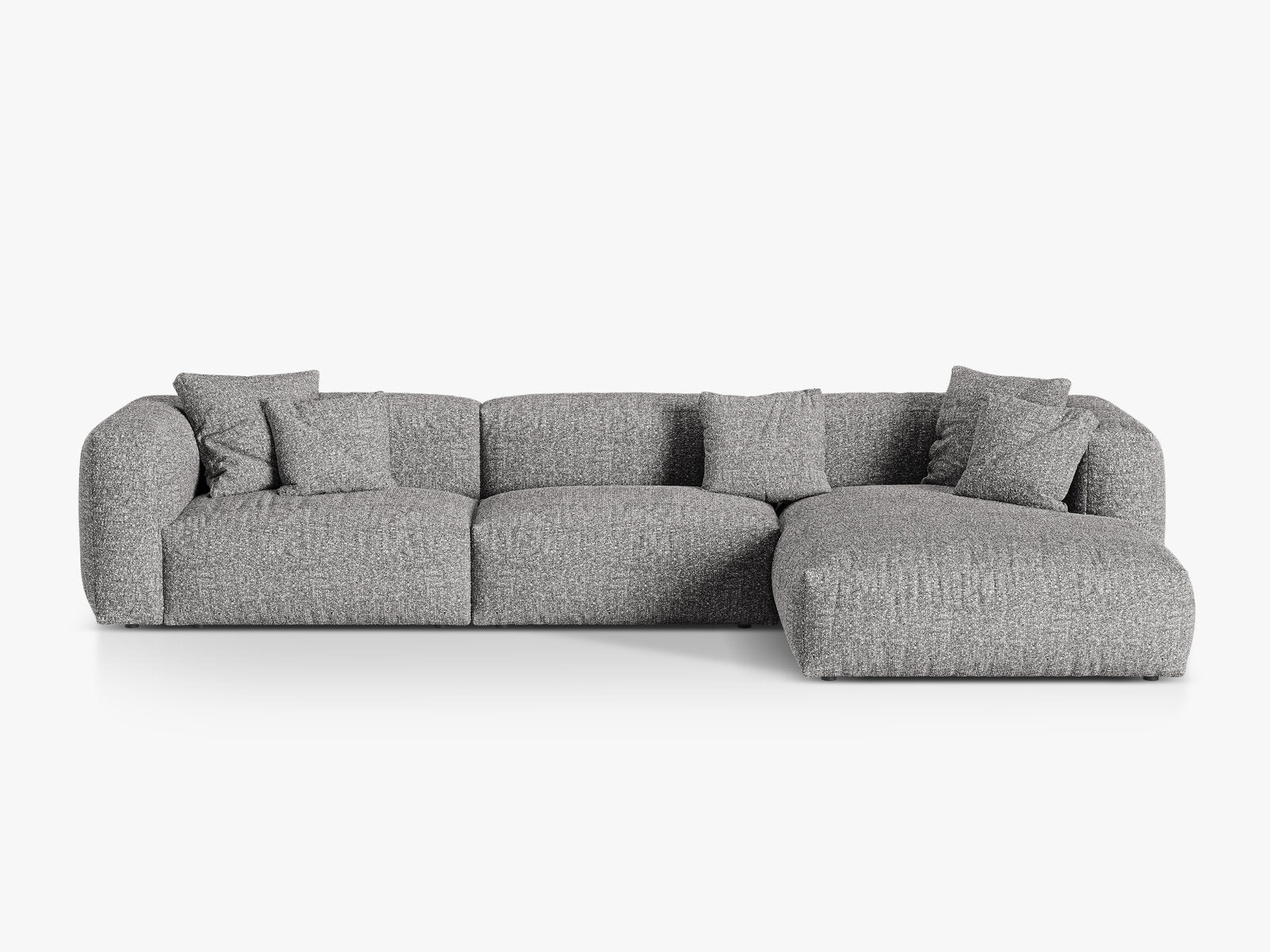 Micadoni Ecksofa Martina 3-Sitzer Rechts Boucle Monet Graphit