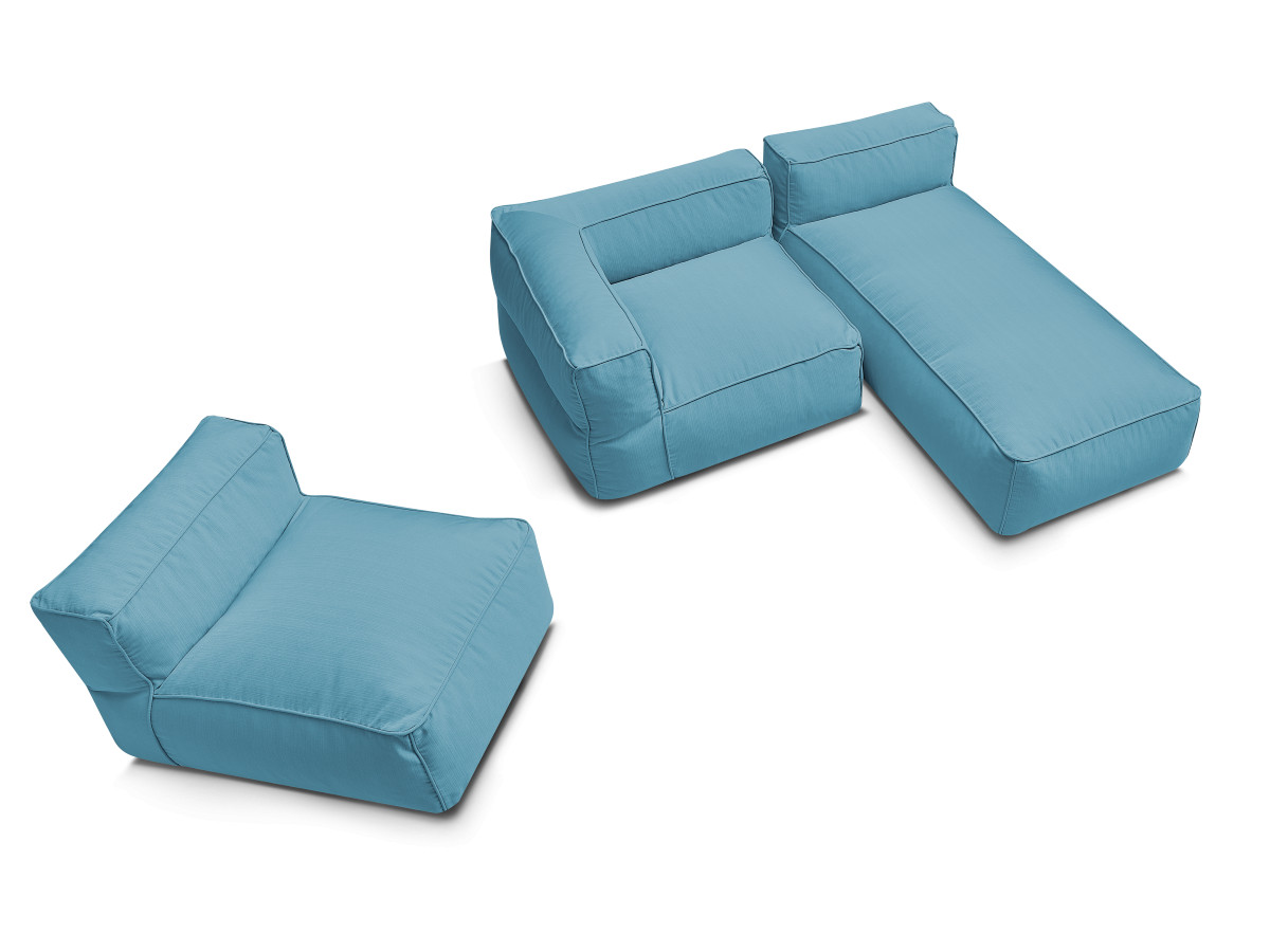 Bobochic Giulia Gartensofa 3-Sitzer 240 × 170 cm Stoff Hellblau