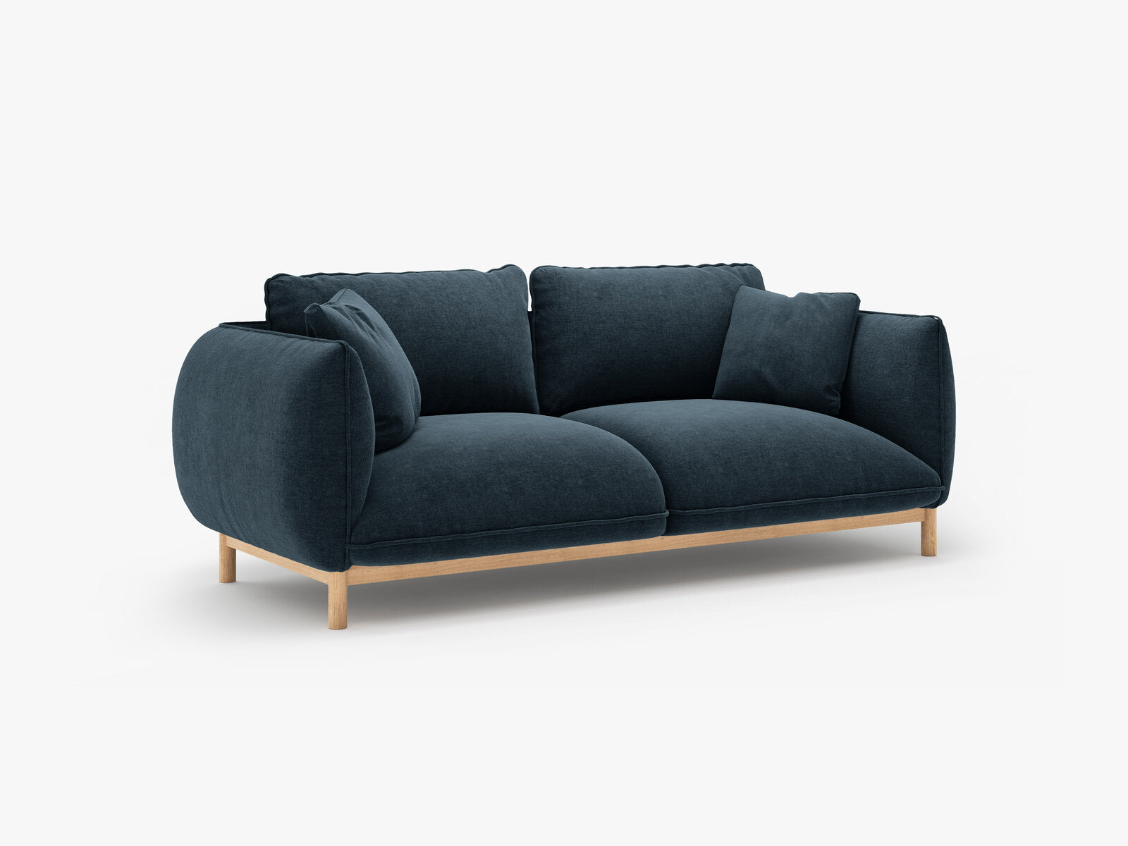 Micadoni Ada Sofa 2-Sitzer Strukturierter Stoff Wind Marineblau