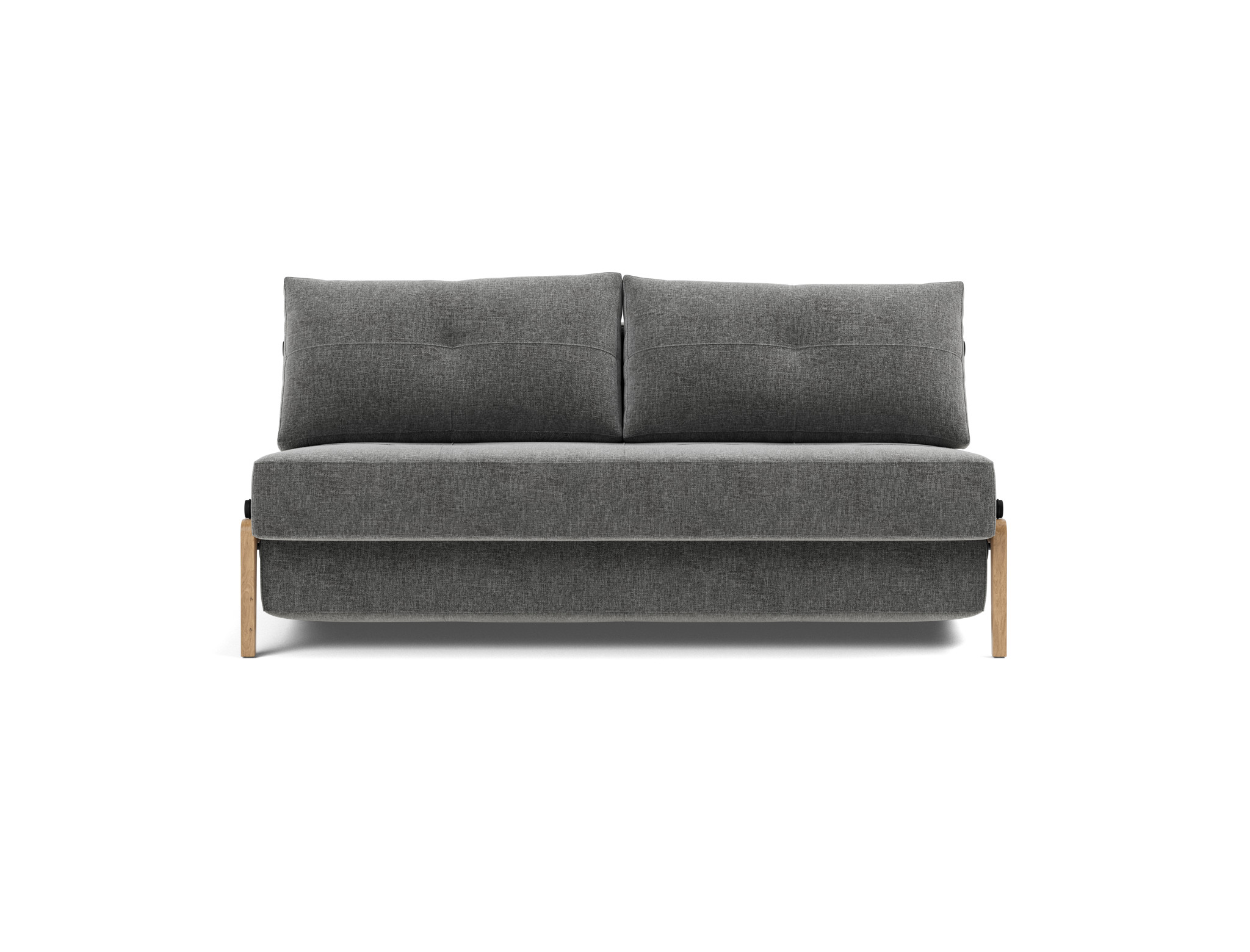 Schlafsofa Cubed 160 Strukturierter Stoff Twist 563-Charcoal Beine Eiche