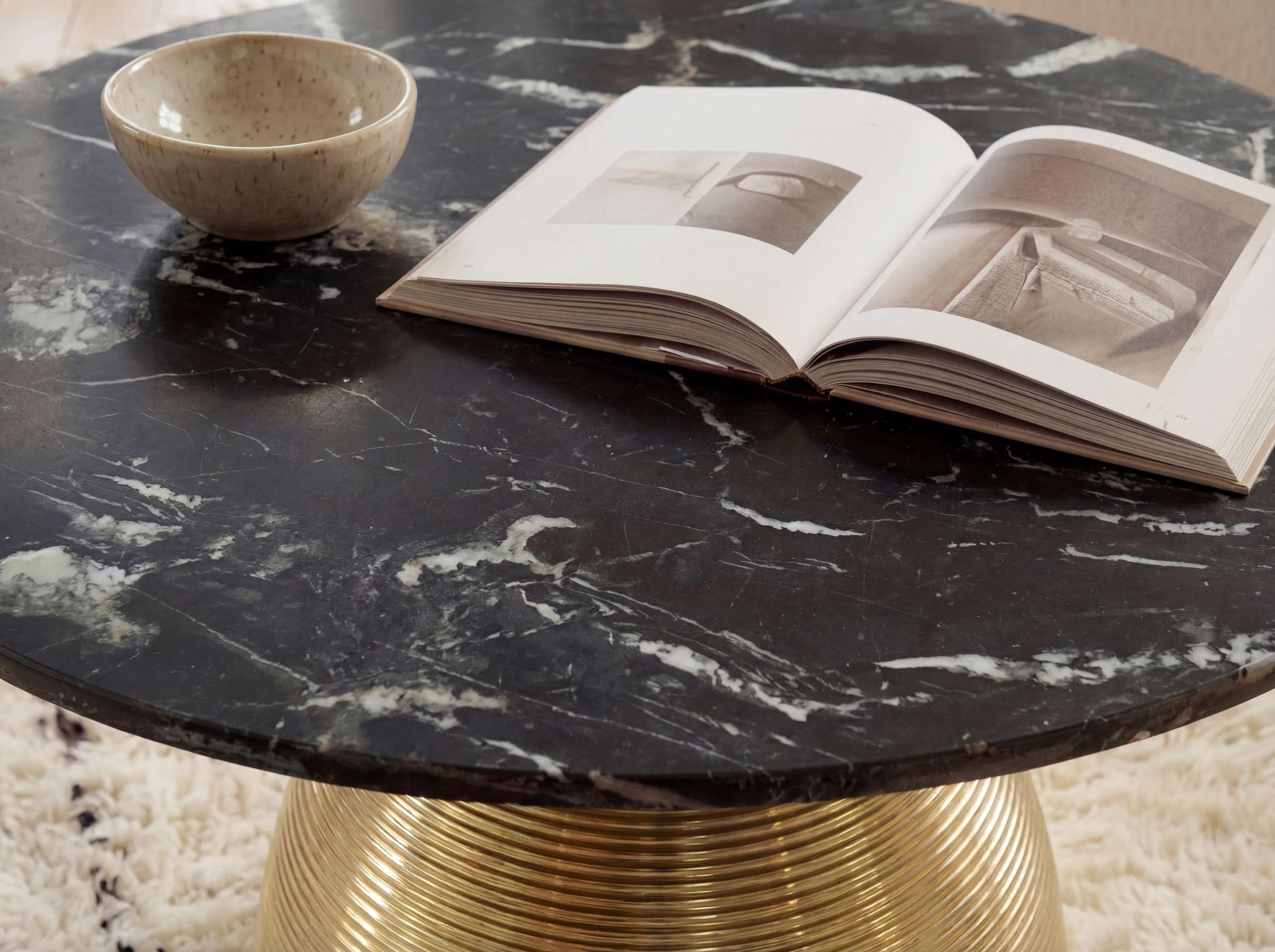 Couchtisch Saltdal Marmor Schwarz Ø 60 cm