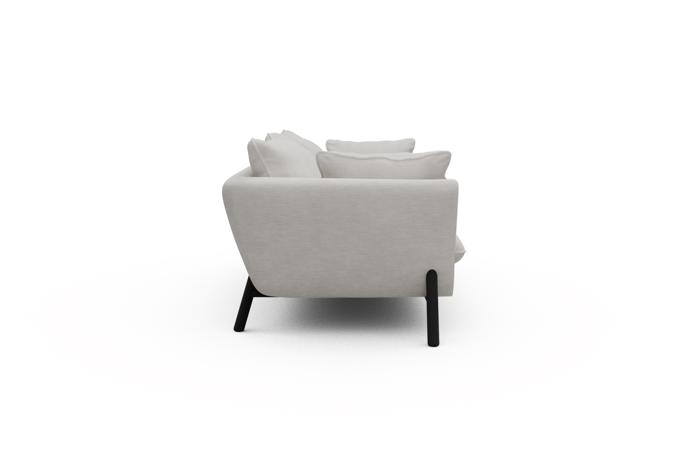 Sofa Emil PREMIUM 2-Sitzer Beinfarbe Eiche Schwarz Vivus-Dusty-Off-White