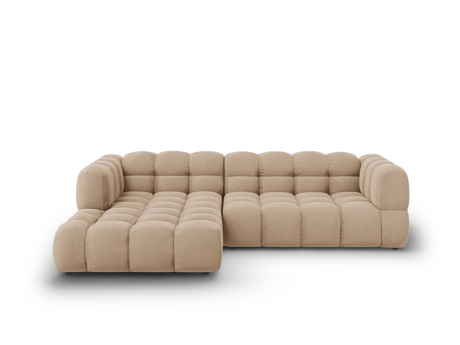 Cosmopolitan Design Ecksofa Sky 4-Sitzer mittlere Version Samt Casino Mandelbeige Links