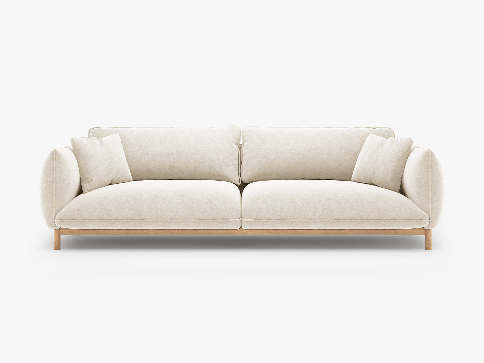 Micadoni Ada Sofa 4-Sitzer Strukturierter Stoff Wind Elfenbein