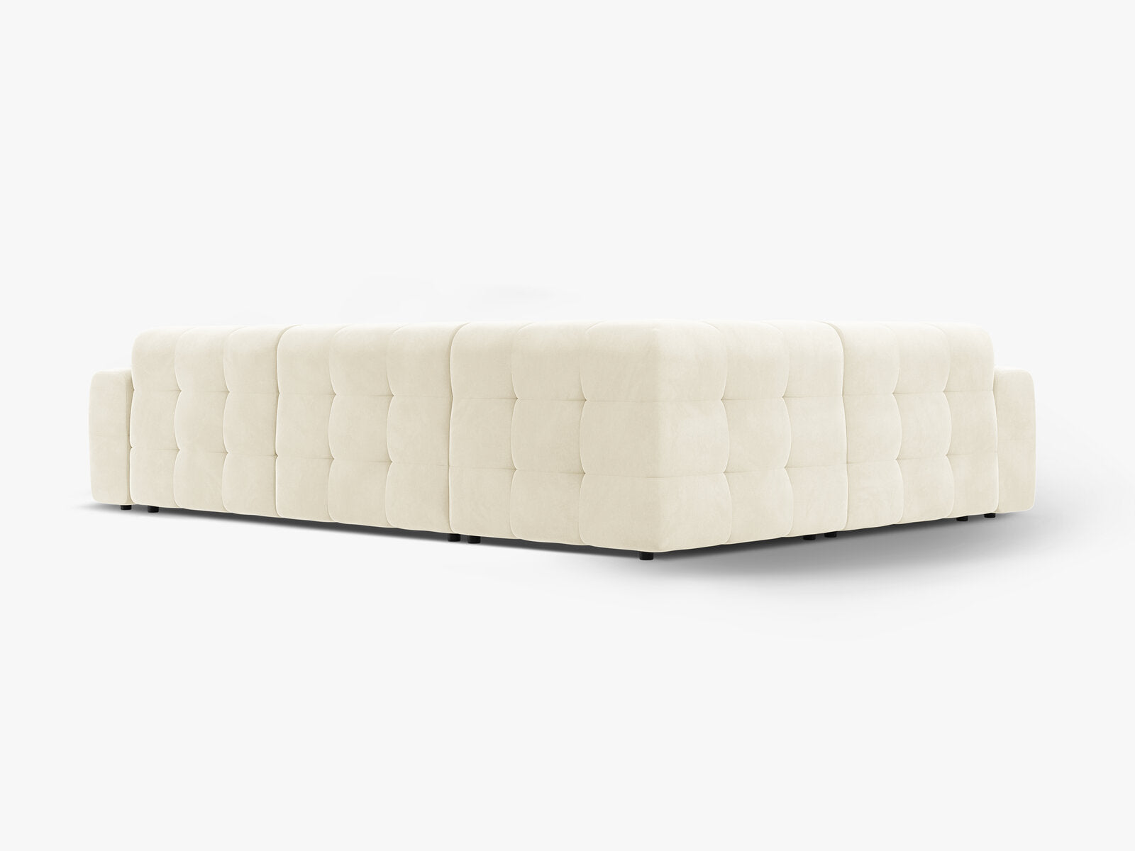 Micadoni Ecksofa Kendal 6-Sitzer Links Samt Elfenbein