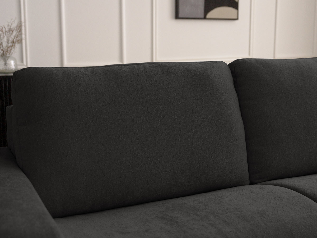 Bobochic Ibiza Schlafsofa 3-Sitzer Strukturstoff Schwarz, Liegefläche 160 × 196 cm