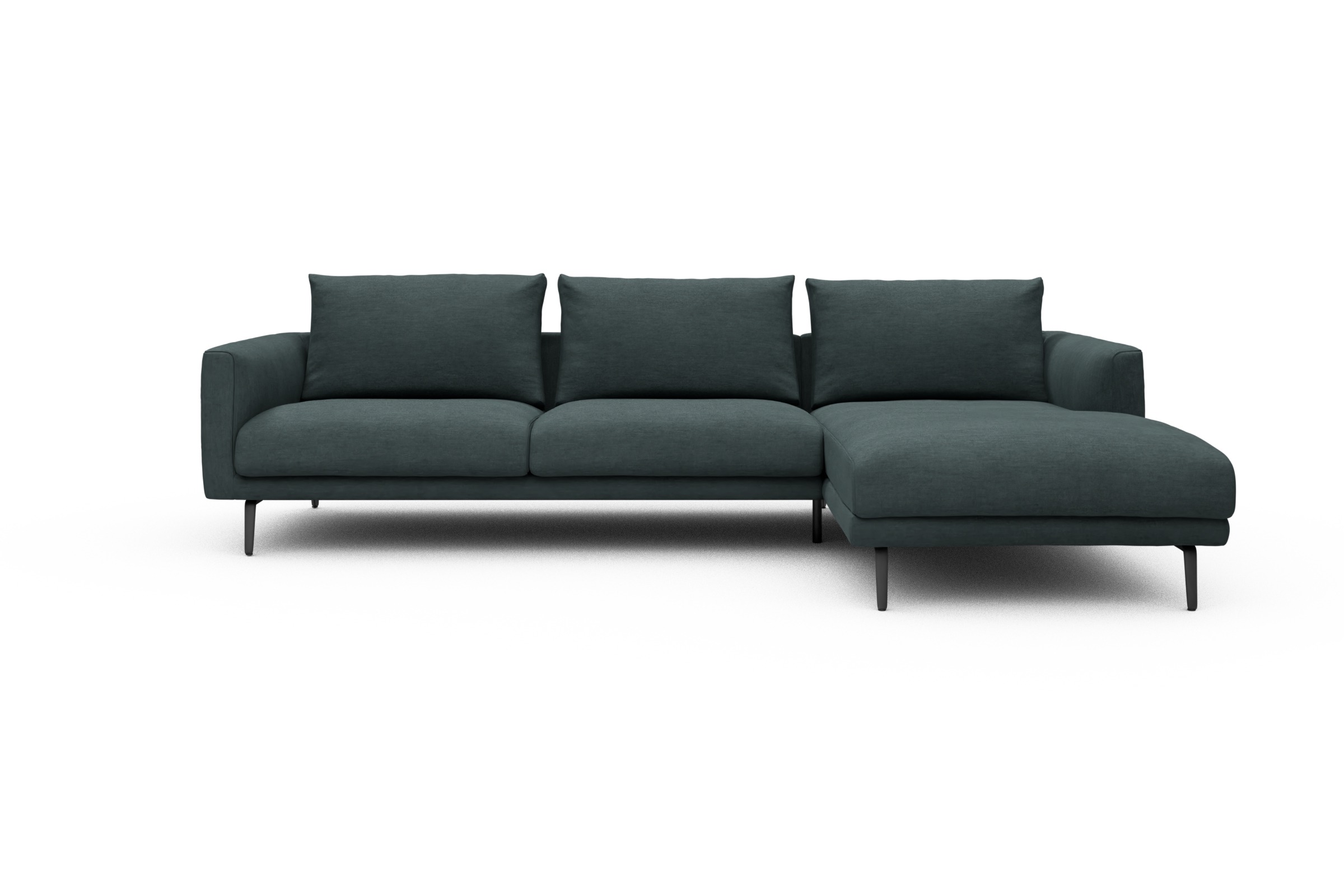 Skandi Home Ecksofa Karl Chaiselongue rechts mit 2,5-Sitzer Vivus-Blue moebelfaktor