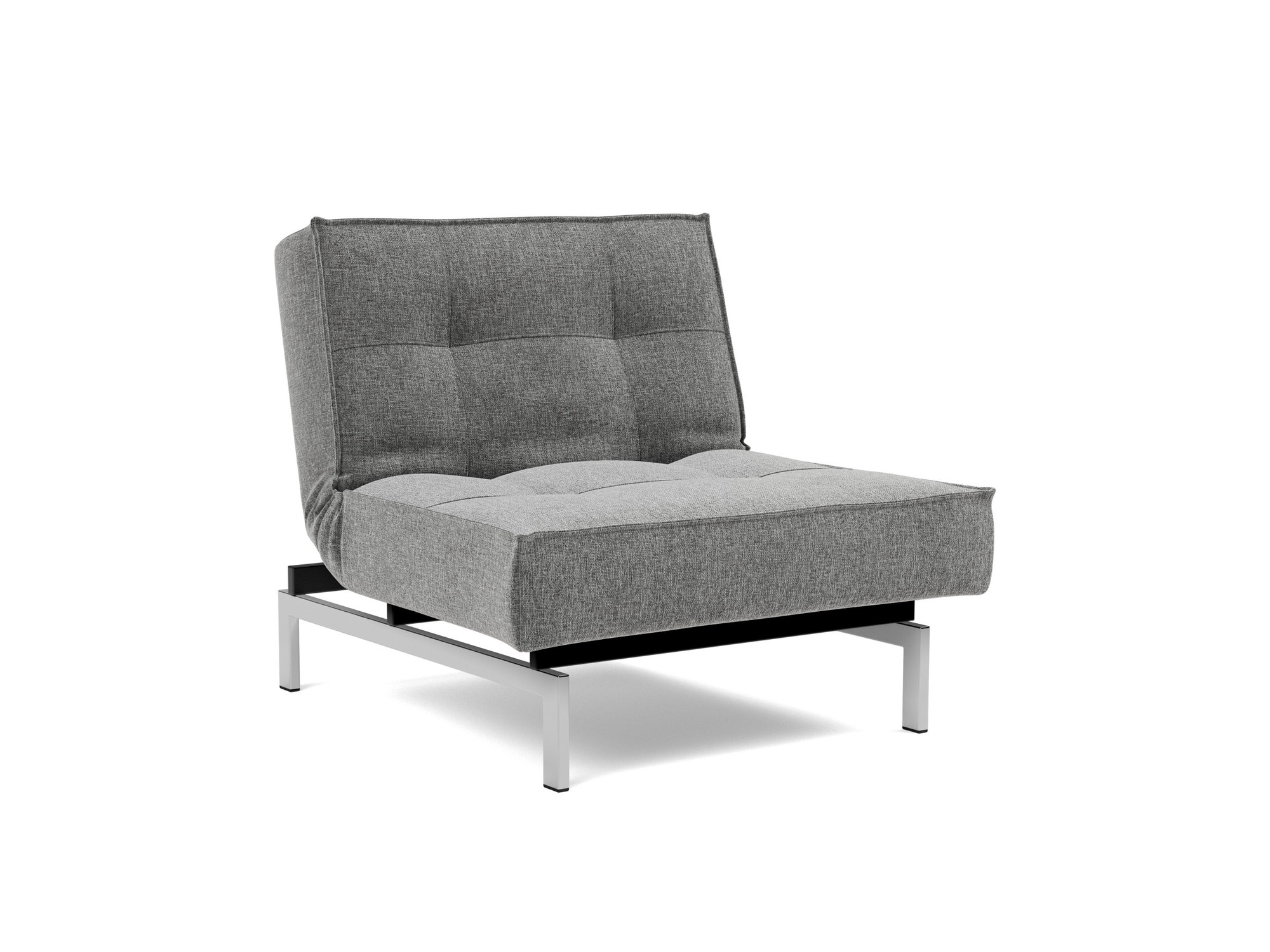 Sessel Splitback Strukturierter Stoff Twist 563-Charcoal Beine Chrom