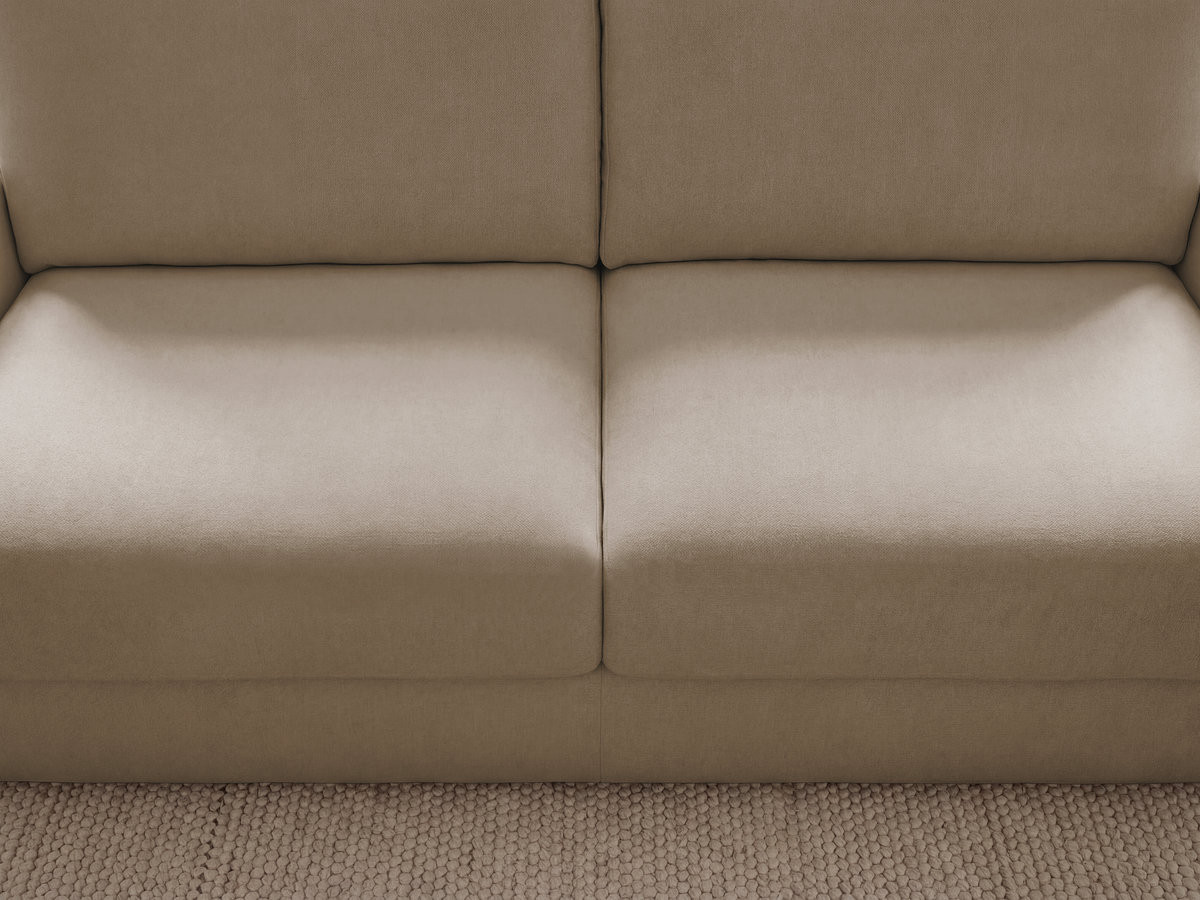 Bobochic Kenan Schlafsofa 3-Sitzer Stoff Taupe, Liegefläche 140 × 196 cm