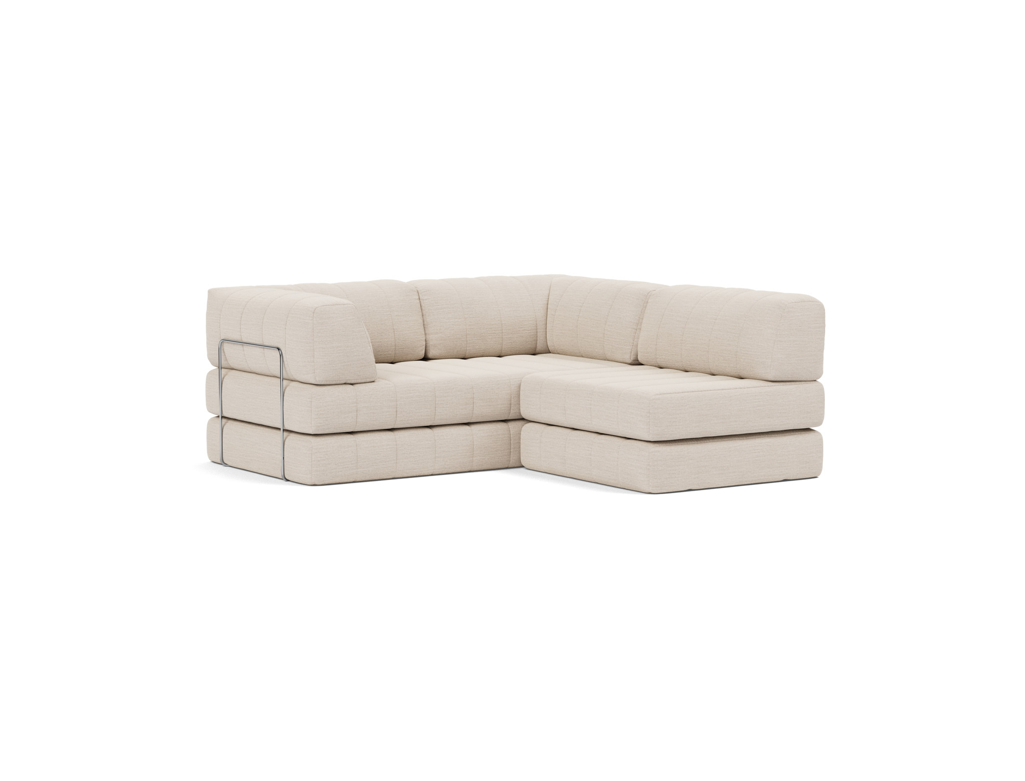 Schlafsofa CozyPad Grand mit Armlehnen Webstoff Blida 612-Sand-Grey