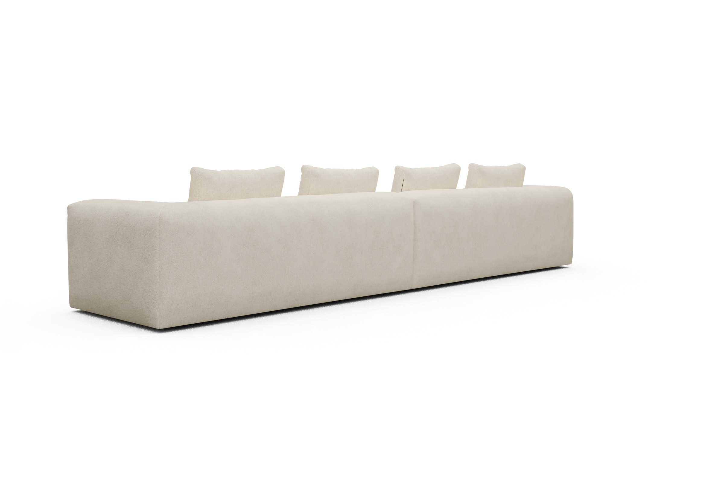Sofa Modulares XXL Sofa Fred 5-Sitzer Boucle-Off-White