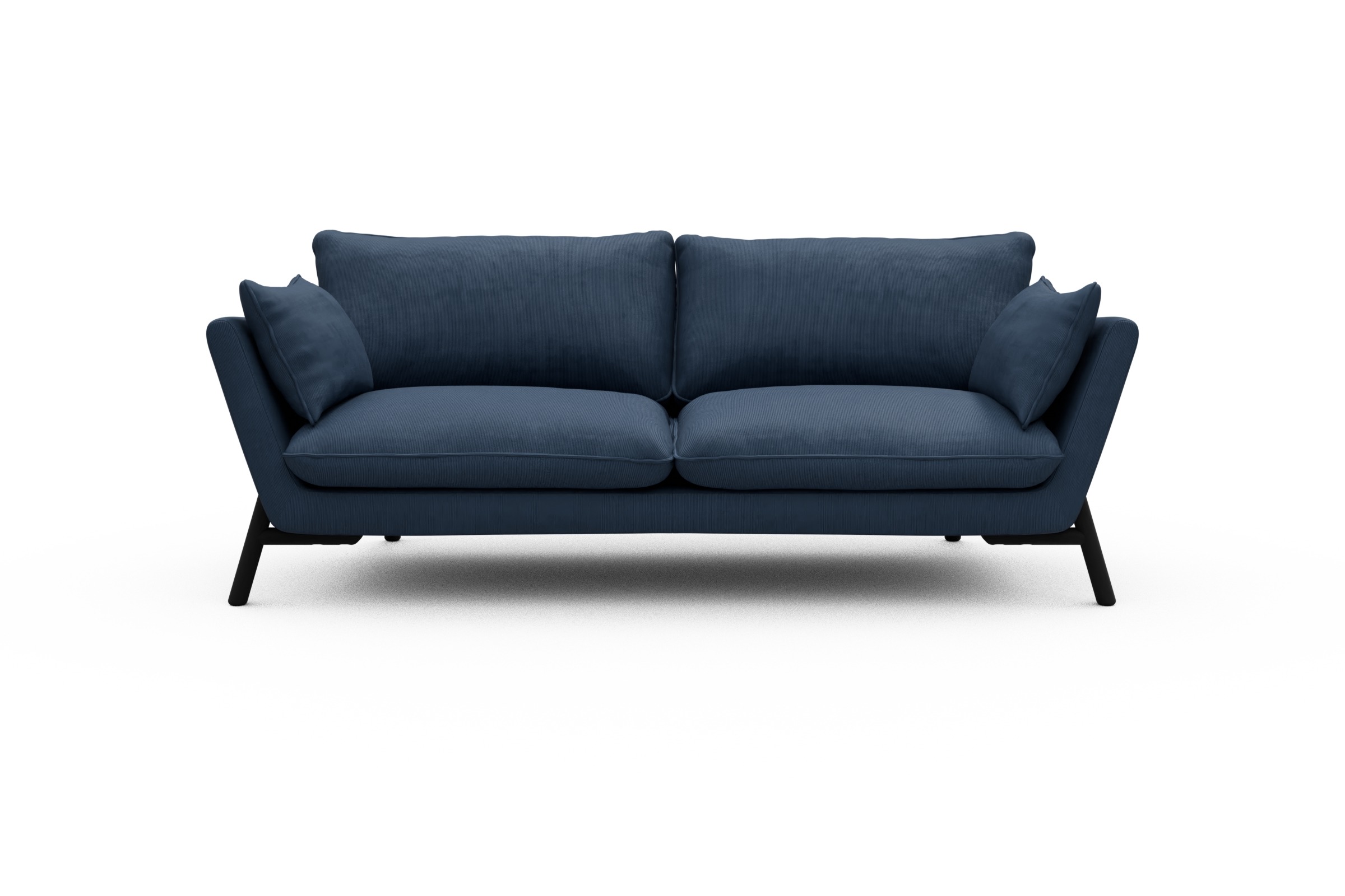 Skandi Home Sofa Emil 3-Sitzer Beinfarbe Eiche Schwarz Cordufine-Royal-Blue moebelfaktor