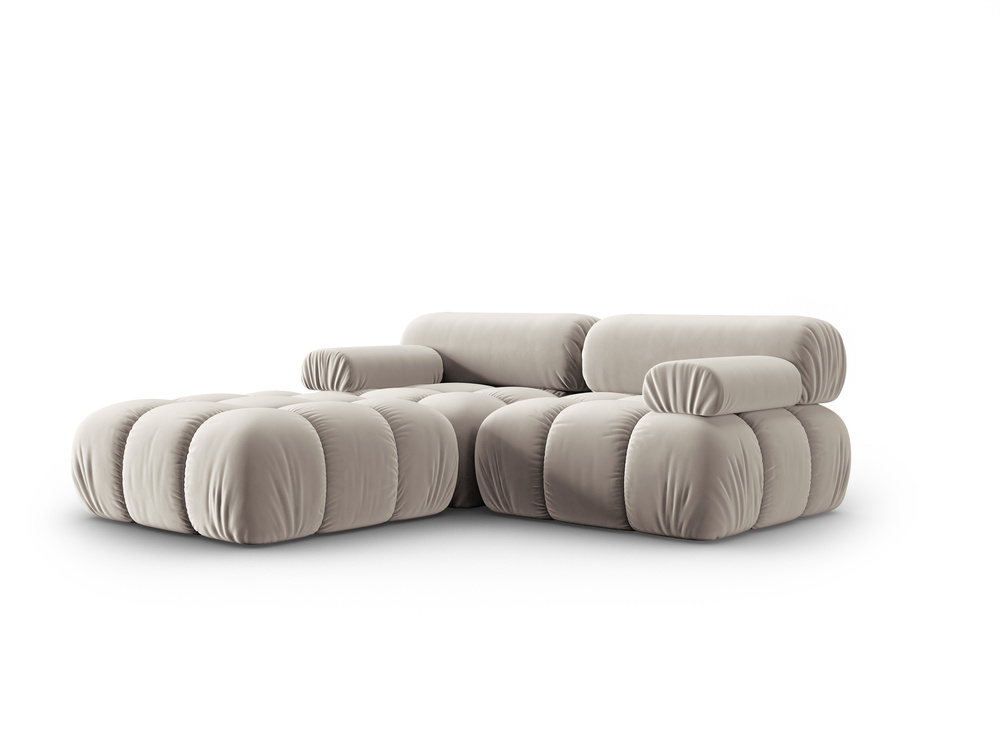 Cosmopolitan Design Modulares Ecksofa Cortina 3-Sitzer Samt Bluvel Dunkelbeige