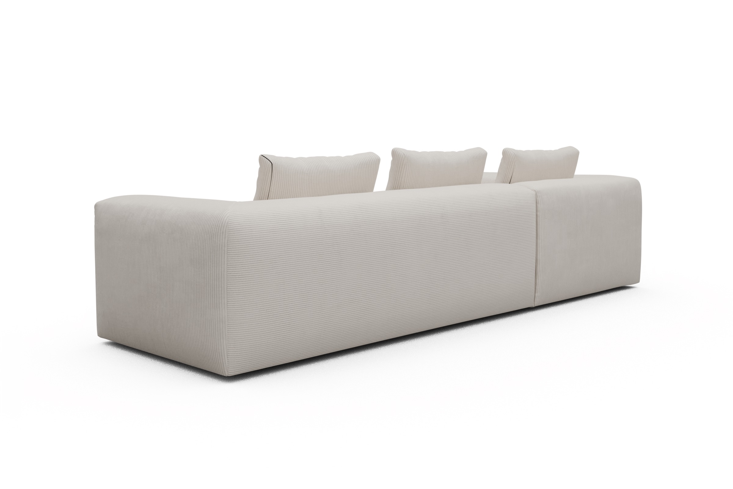 Ecksofa Fred Relax-Ecke links mit 2,5-Sitzer Corduroy-Ivory