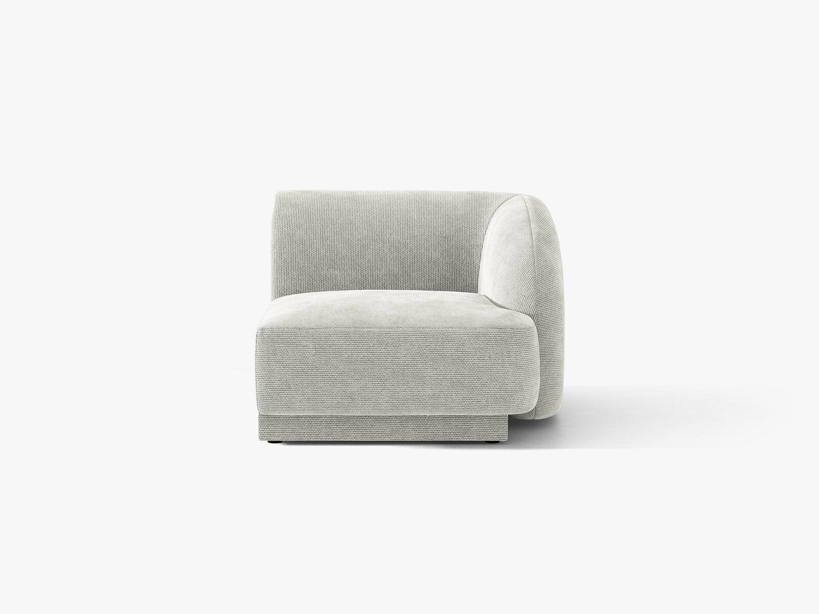 Micadoni Eckmodul Miley 1-Sitzer Rechts Chenille Eden Silber