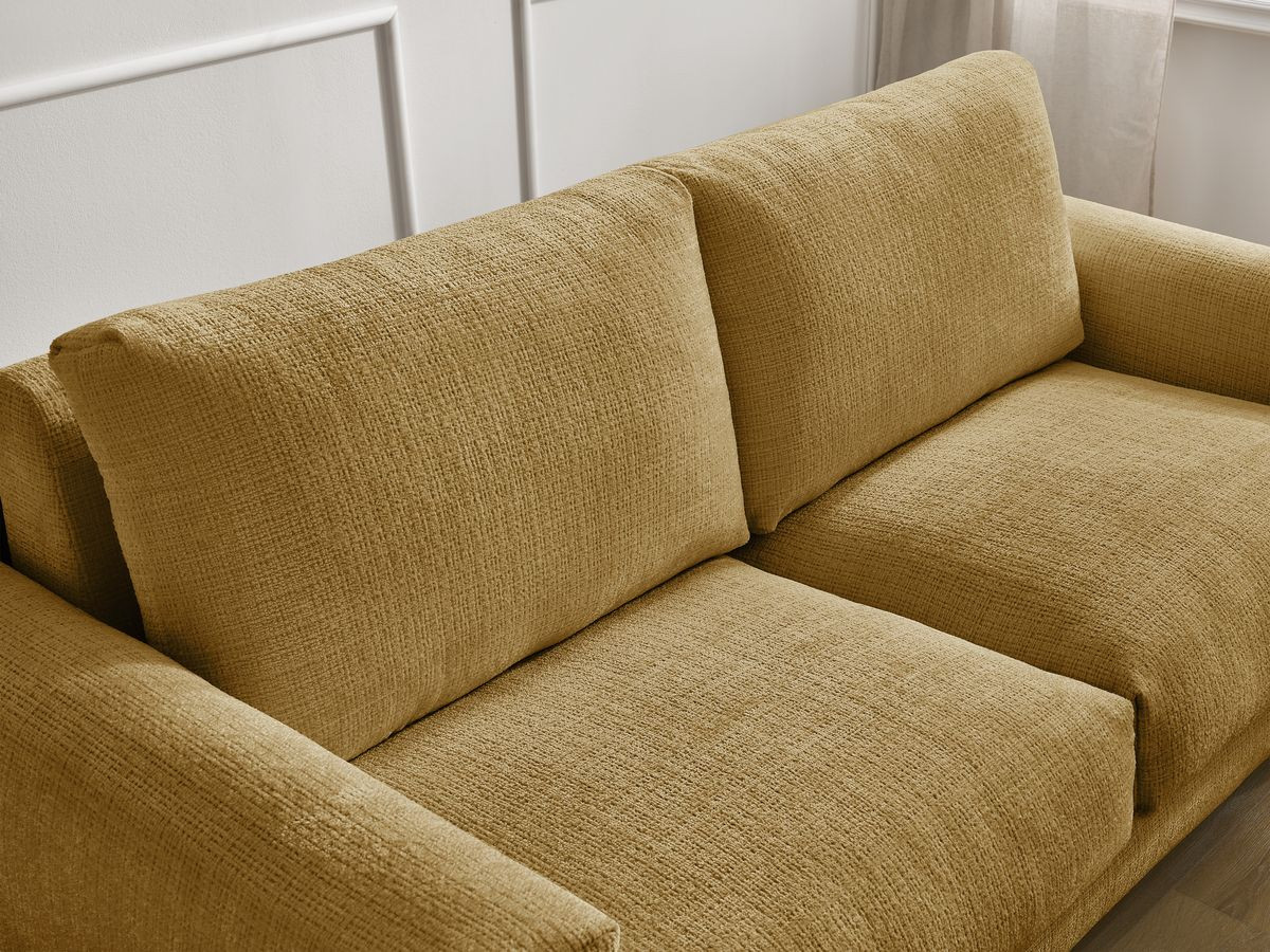 Bobochic Cocoone Schlafsofa 3-Sitzer Strukturstoff Gelb, Liegefläche 160 × 200 cm