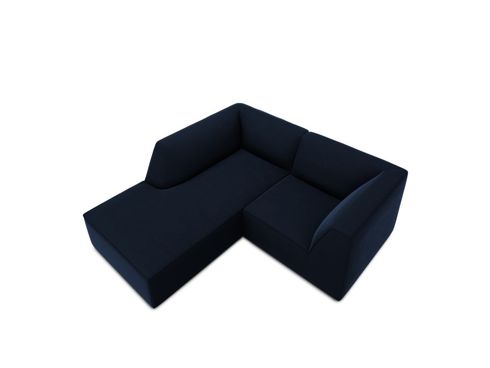 Cosmopolitan Design Ecksofa Siena 3-Sitzer Samt Salvador Königsblau Links
