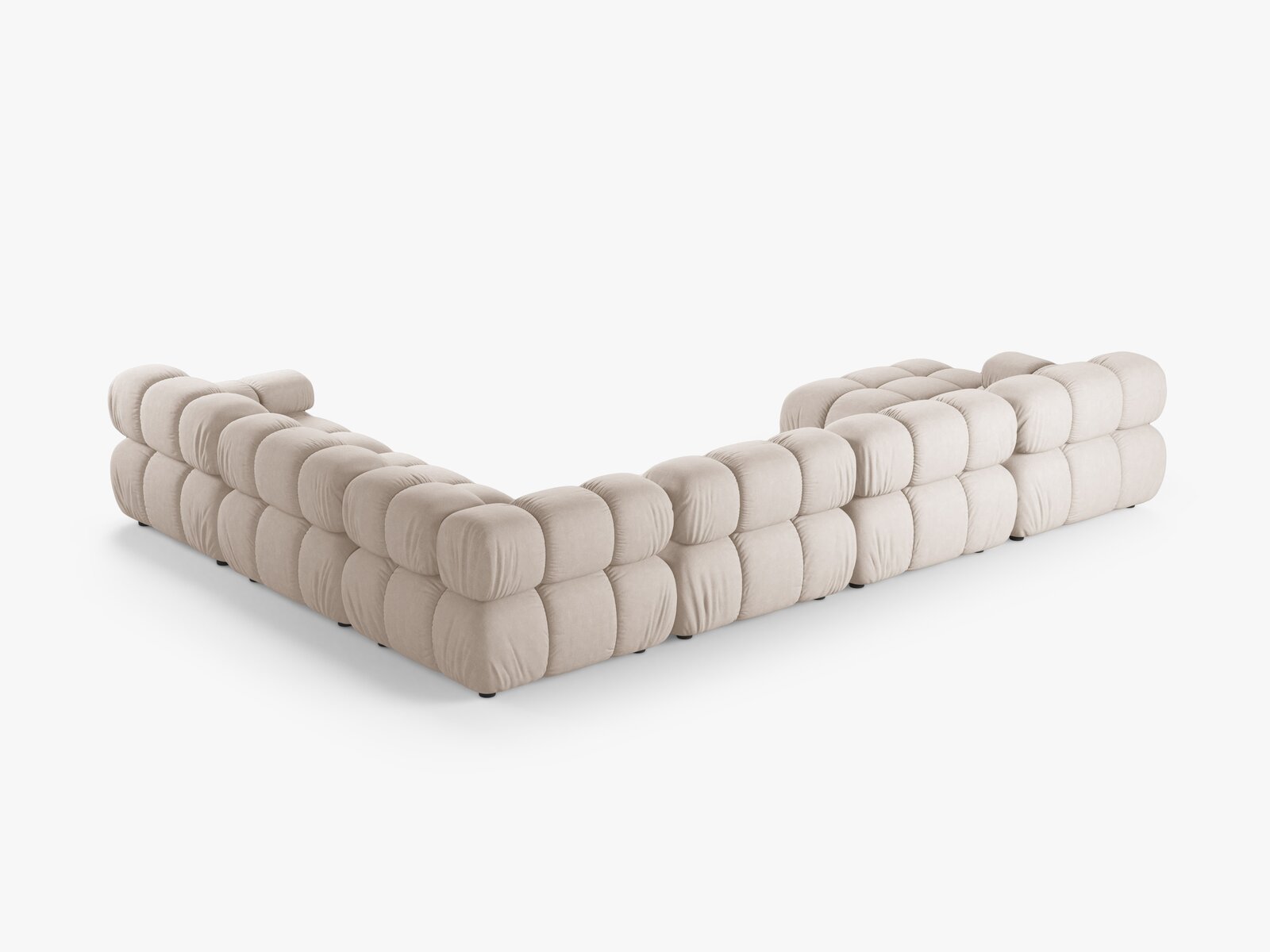 Micadoni Modulares Panorama Ecksofa Bellis 8-Sitzer Rechts Strukturierter Stoff Liberty Beige