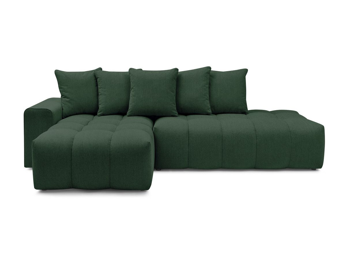 Bobochic Mont-blanc Ecksofa Melange-Stoff Grün Ecke links