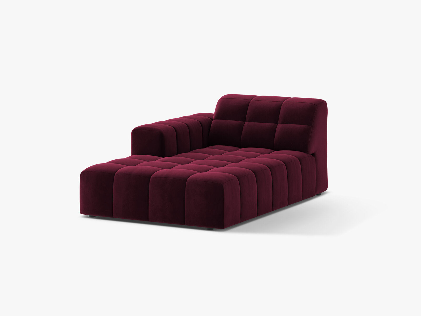 Micadoni Jennifer Chaiselongue Links Samt Venus Burgundfarben