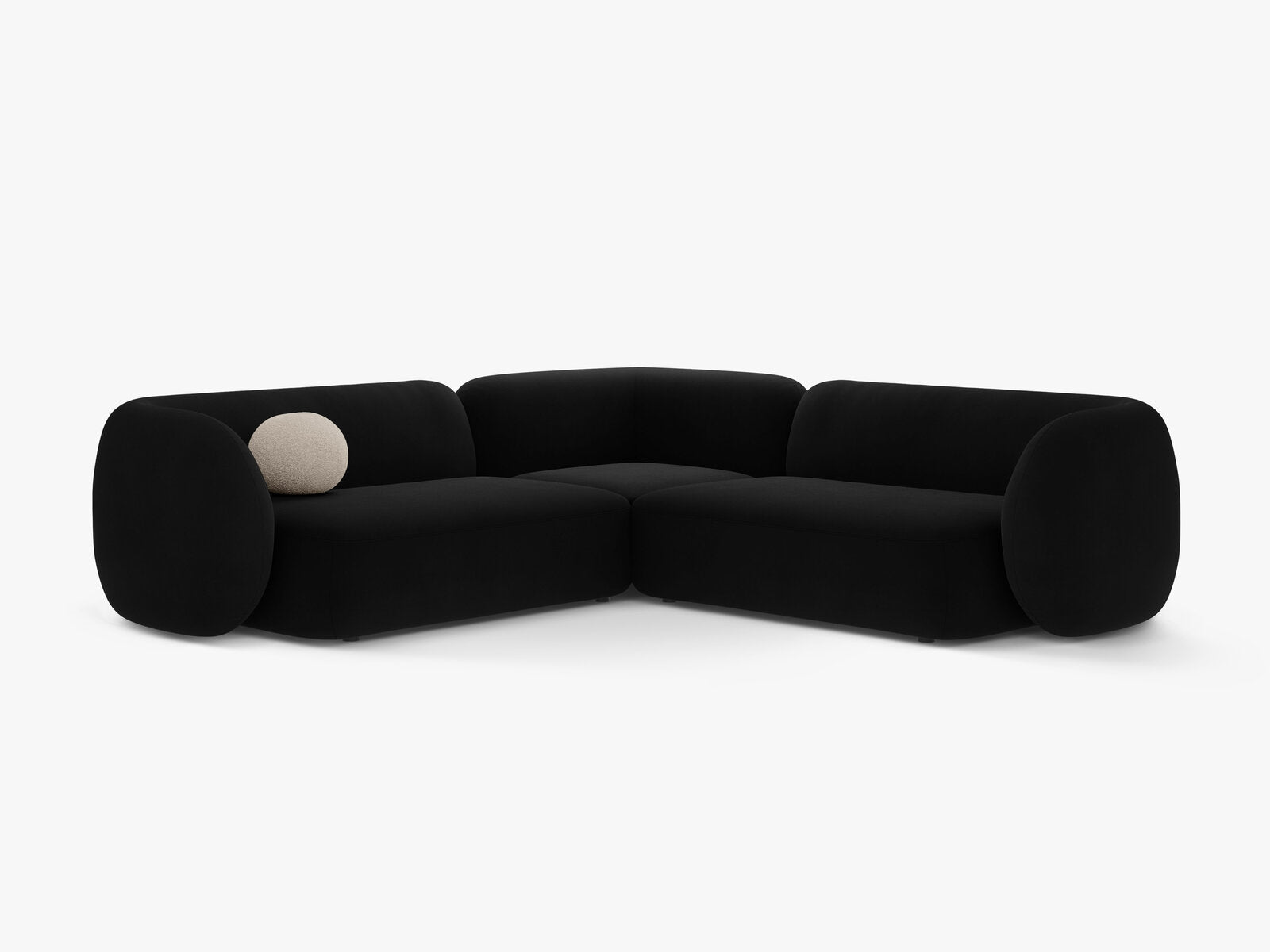 Micadoni Ecksofa Kate 5-Sitzer Samt Salvador Schwarz