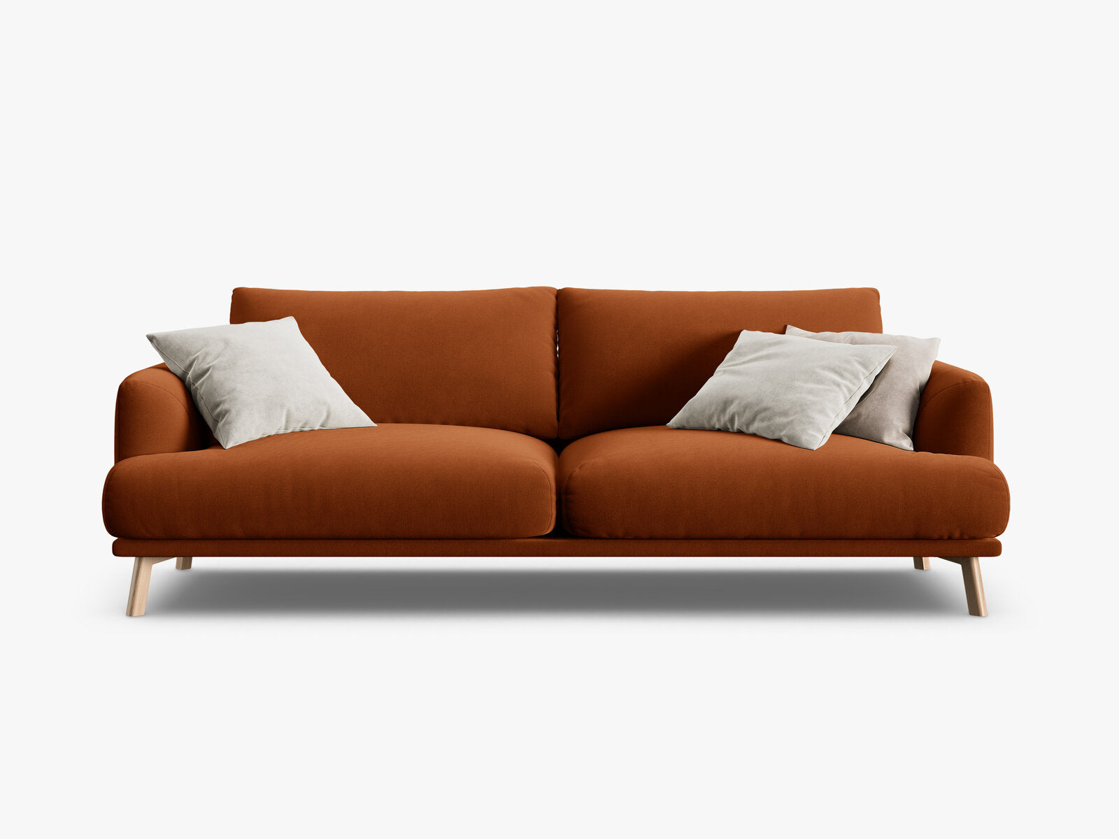 Micadoni Sofa Naomi 3-Sitzer Samt Salvador Terrakotta