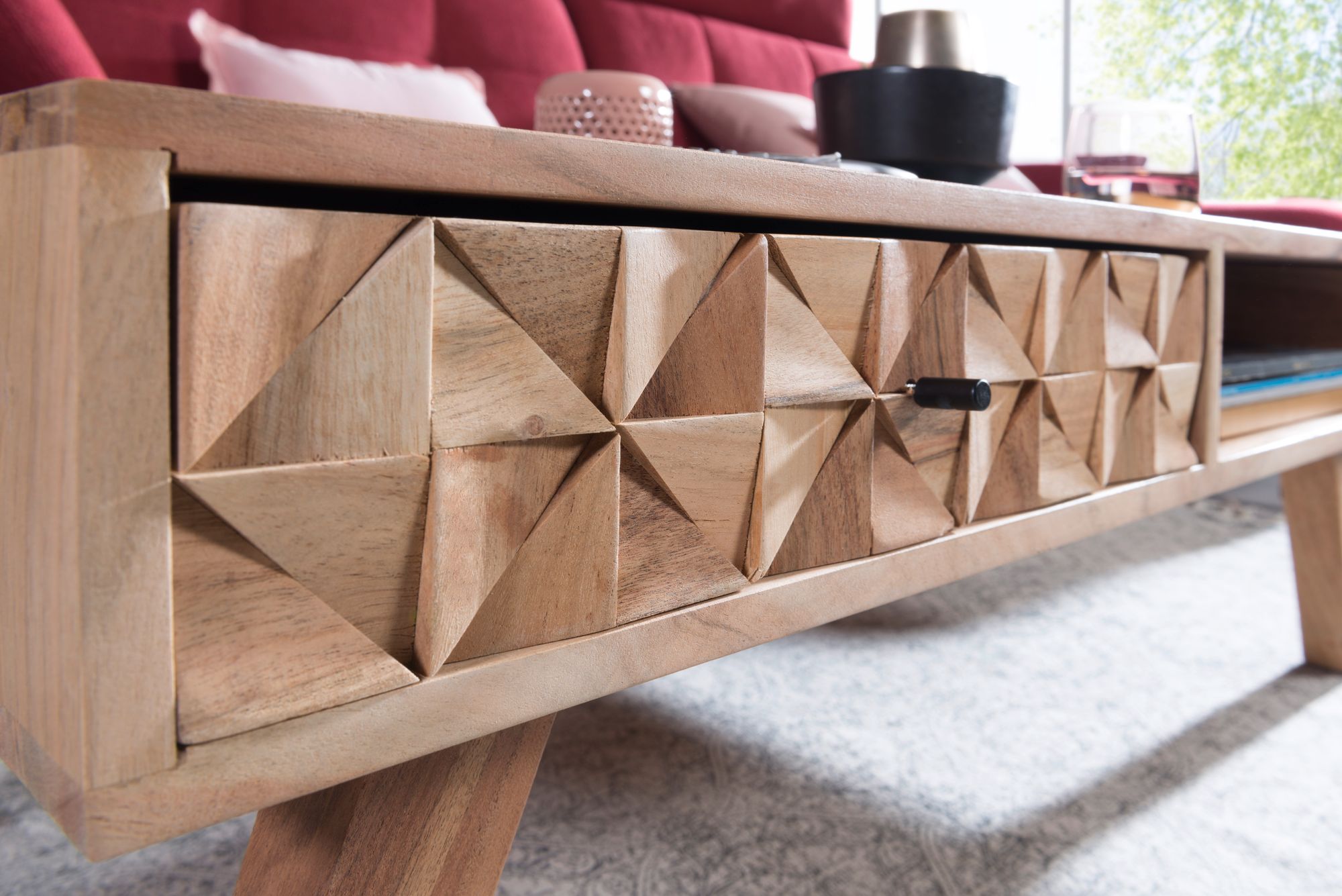 Couchtisch Nordfjord Akazie Massivholz 95 × 50 × 35 cm