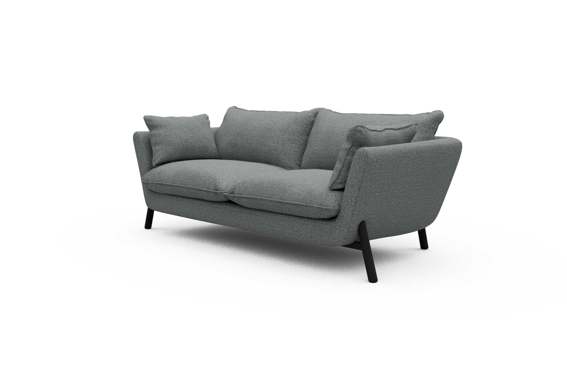 Sofa Emil PREMIUM 2-Sitzer Beinfarbe Eiche Schwarz Aivi-Gravet-Grey