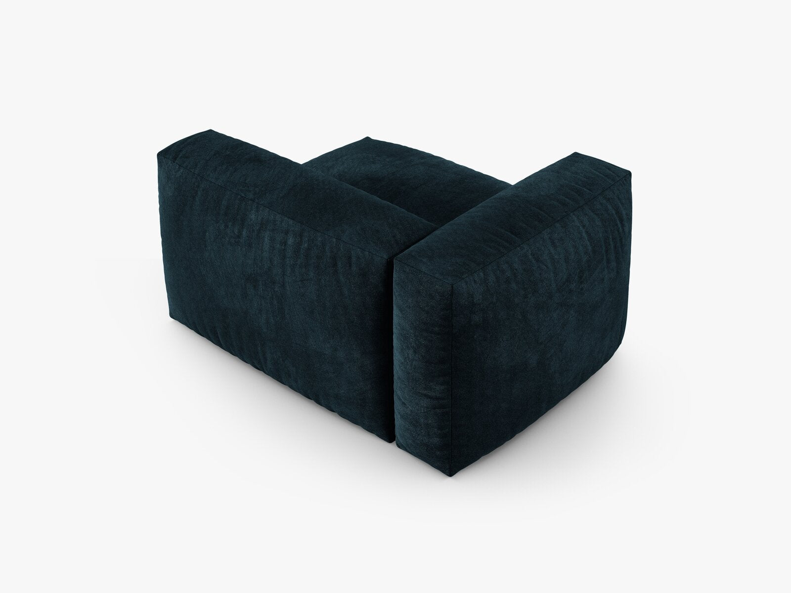 Micadoni Eckmodul mit Armlehne Martina 1-Sitzer 90cm Sitztiefe Links Samt Vogue Dunkel Petrol