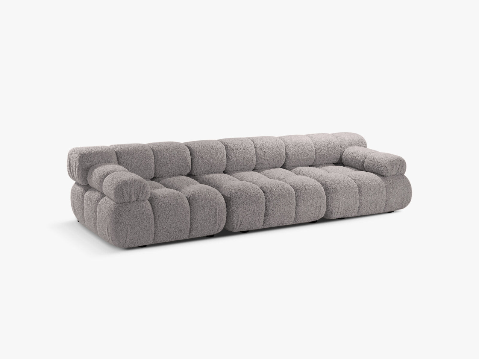 Micadoni Modulares Sofa Bellis 3-Sitzer Boucle Rolf Hellgrau