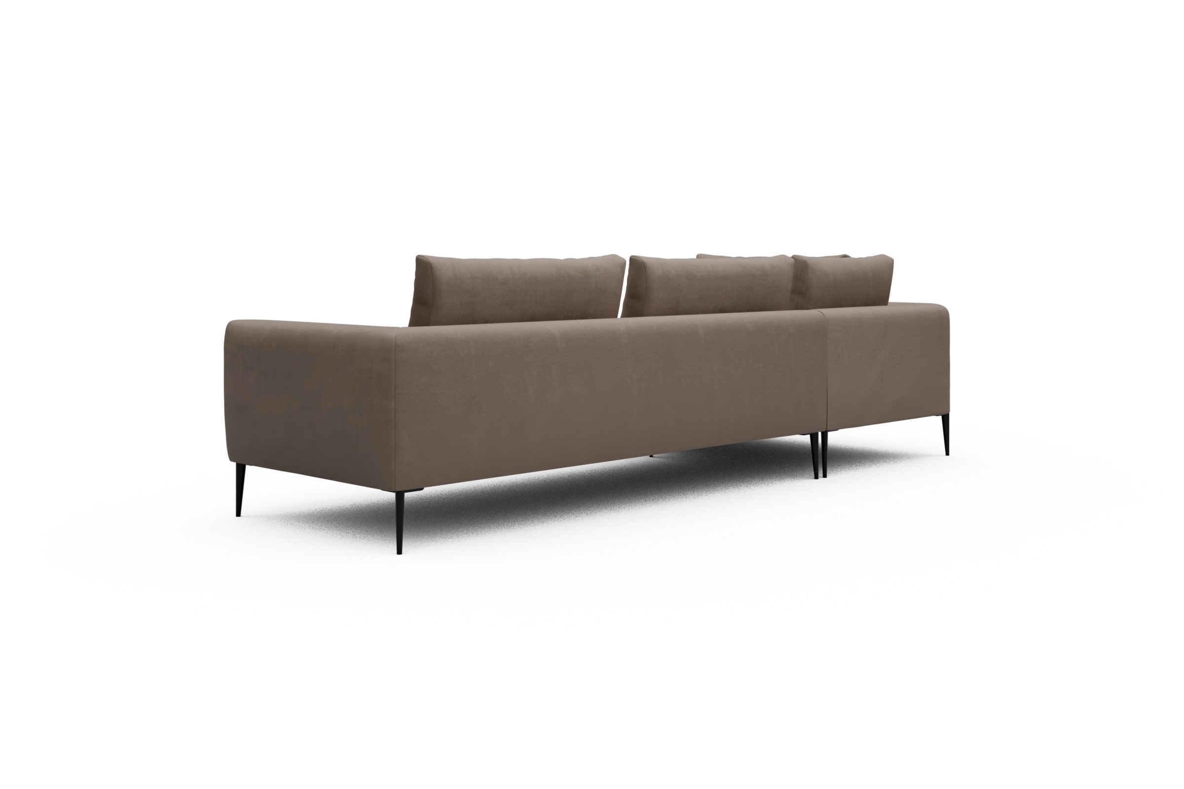 Ecksofa Paul Relax-Ecke rechts mit 3-Sitzer Cordufine-Biege