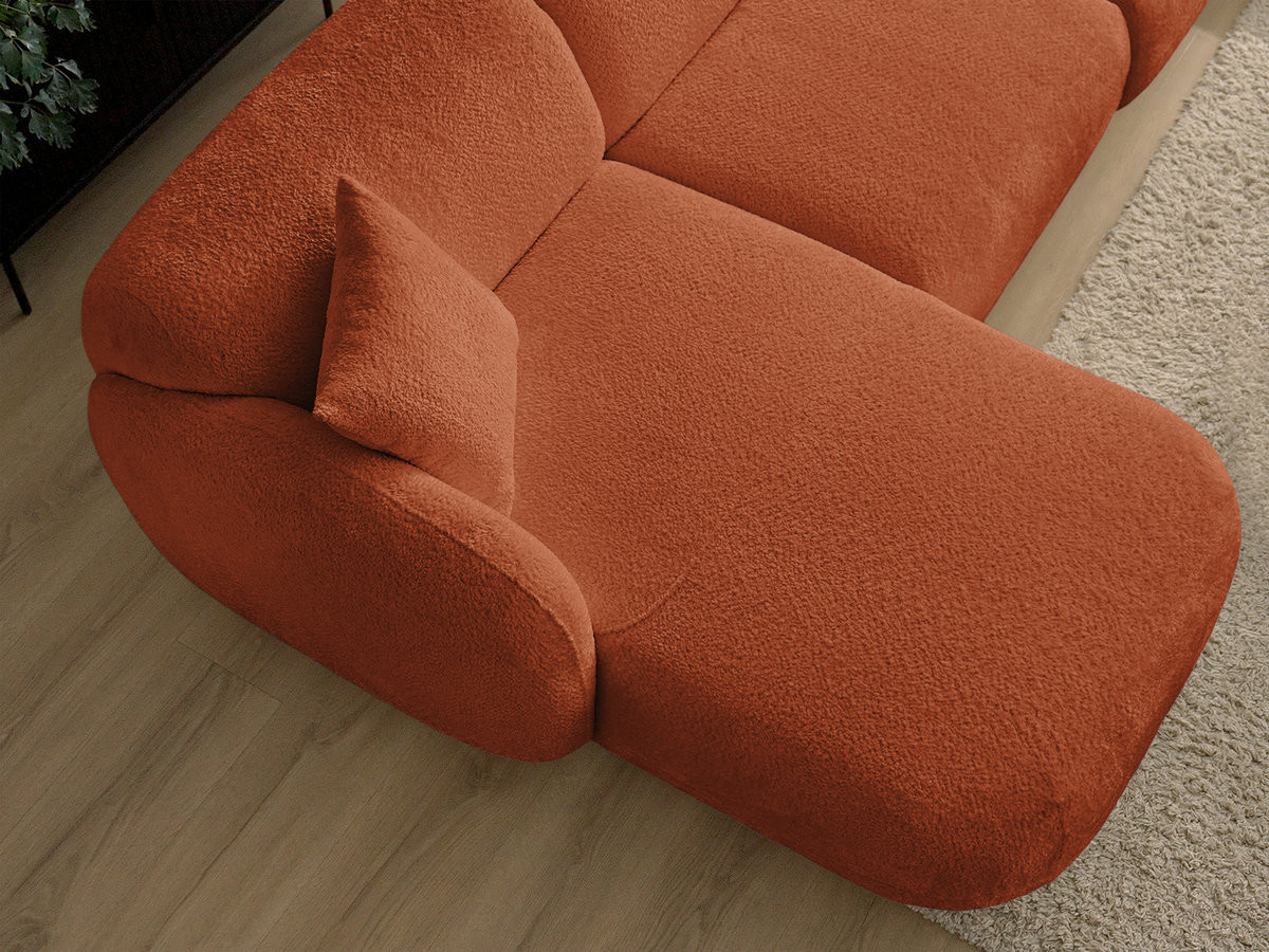 Bobochic Anda Ecksofa 241 × 163 cm Chenille Orange Ecke links
