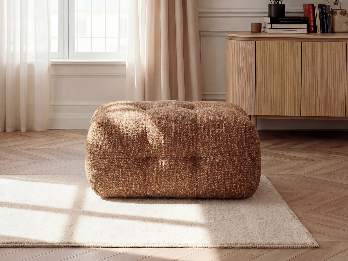 Bobochic Laura Pouf 98 × 62 cm Melange-Stoff Orange