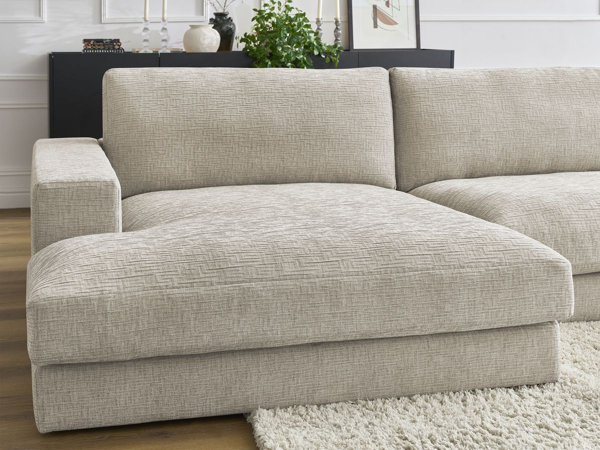 Bobochic Leonard Wohnlandschaft 349 × 159 cm Strukturstoff Beige