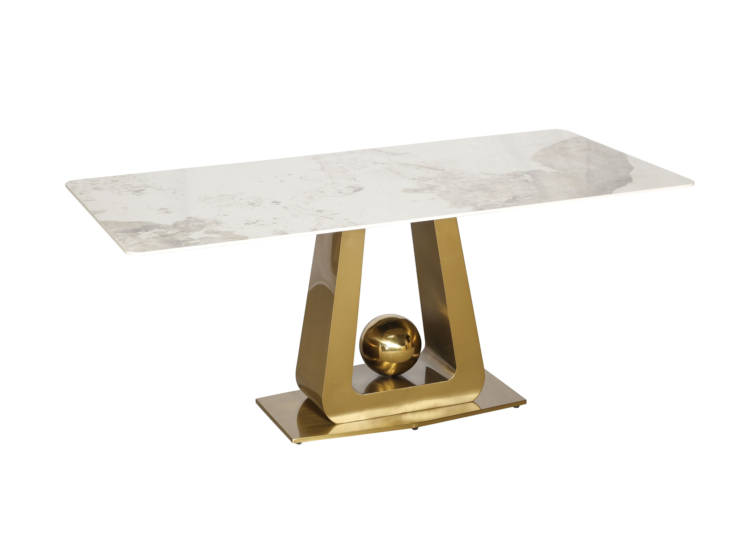Livin Hill Esstisch 180cm Modig Goldene Beine, weiße Tischplatte M57