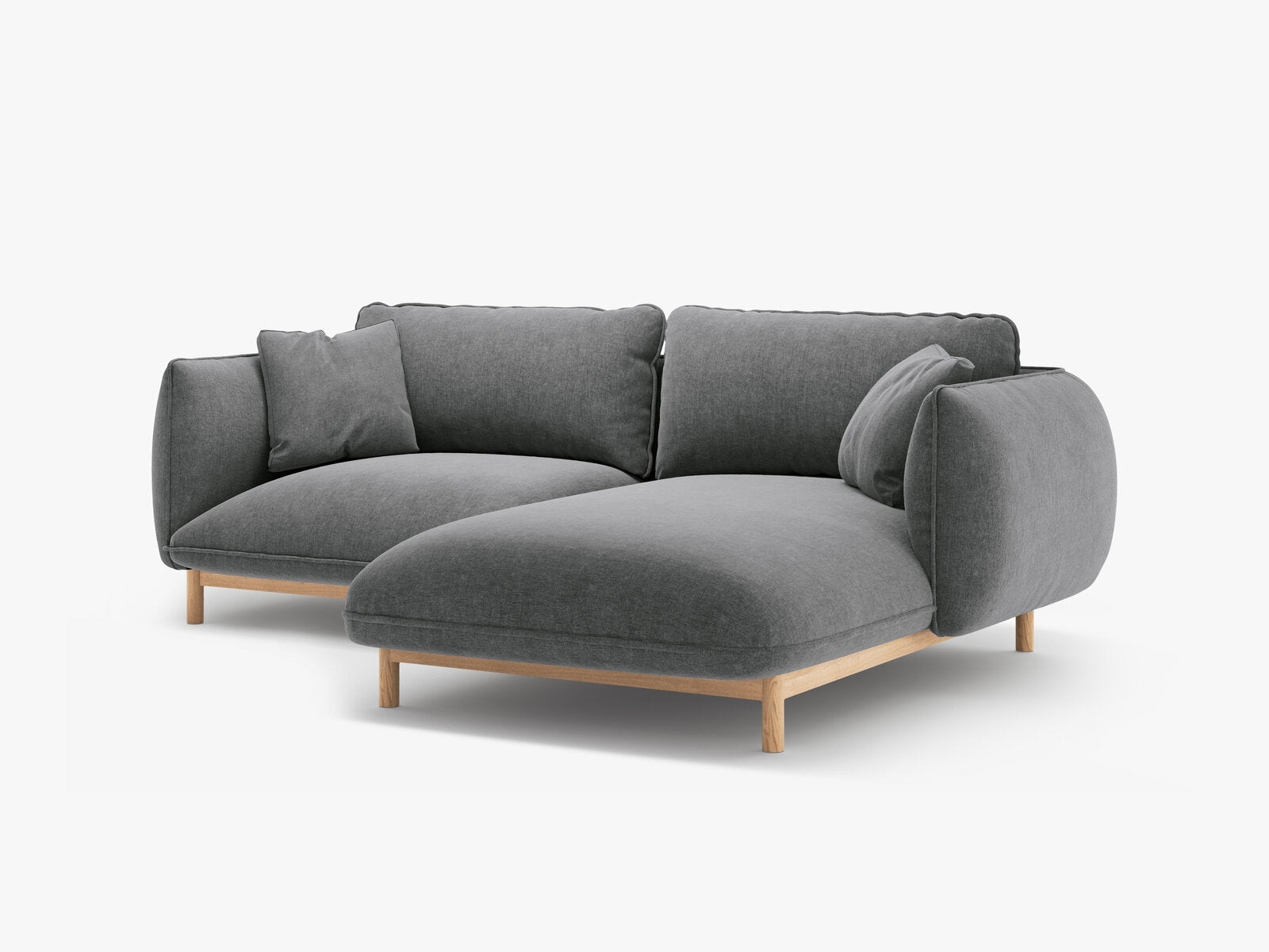 Micadoni Ada Ecksofa 3-Sitzer Rechts Strukturierter Stoff Wind Dunkelgrau