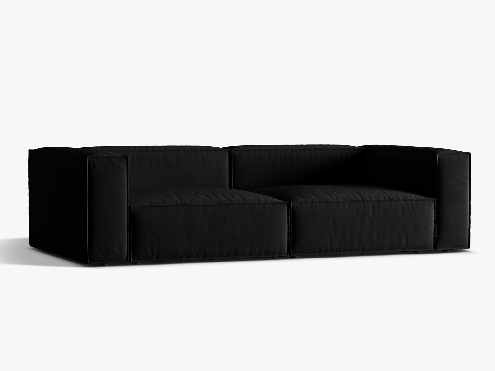 Micadoni Sofa Nuria 5-Sitzer Samt Schwarz