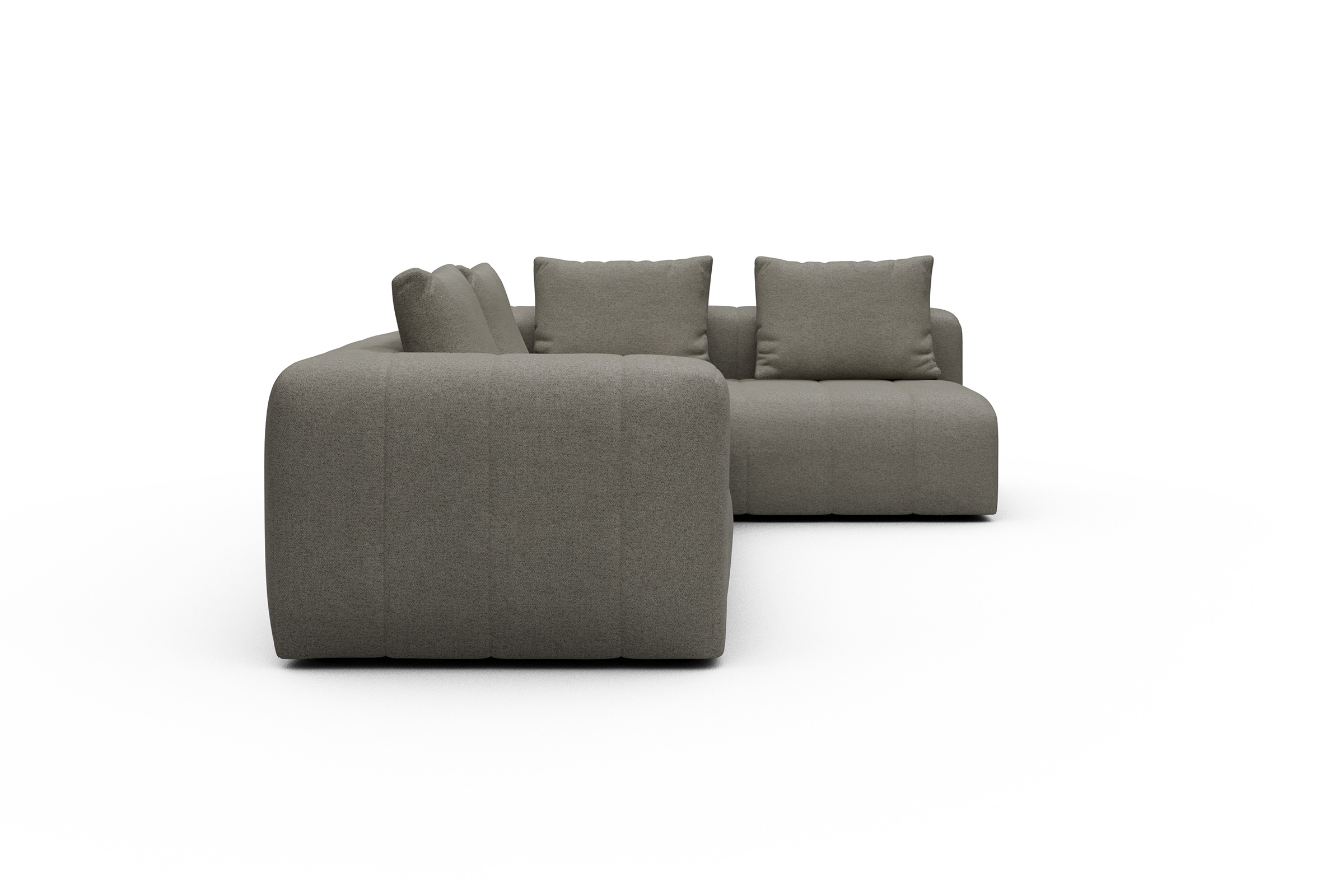 Ecksofa Hugo 2x 2,5-Sitzer Armlehne links Denari-Warm-Grey